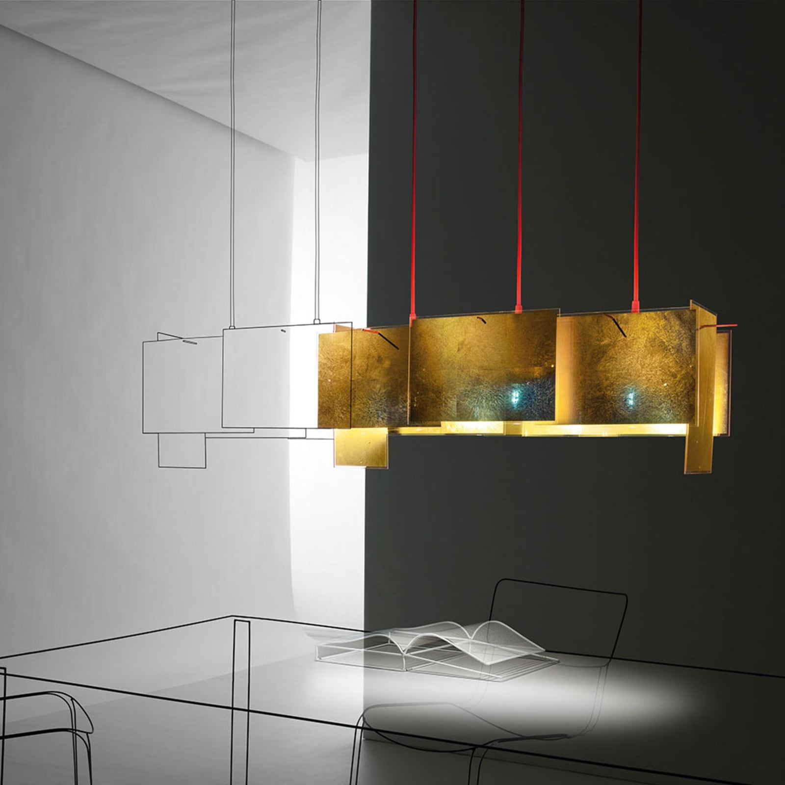 24 Karat Blau M Visilica 230cm - Ingo Maurer