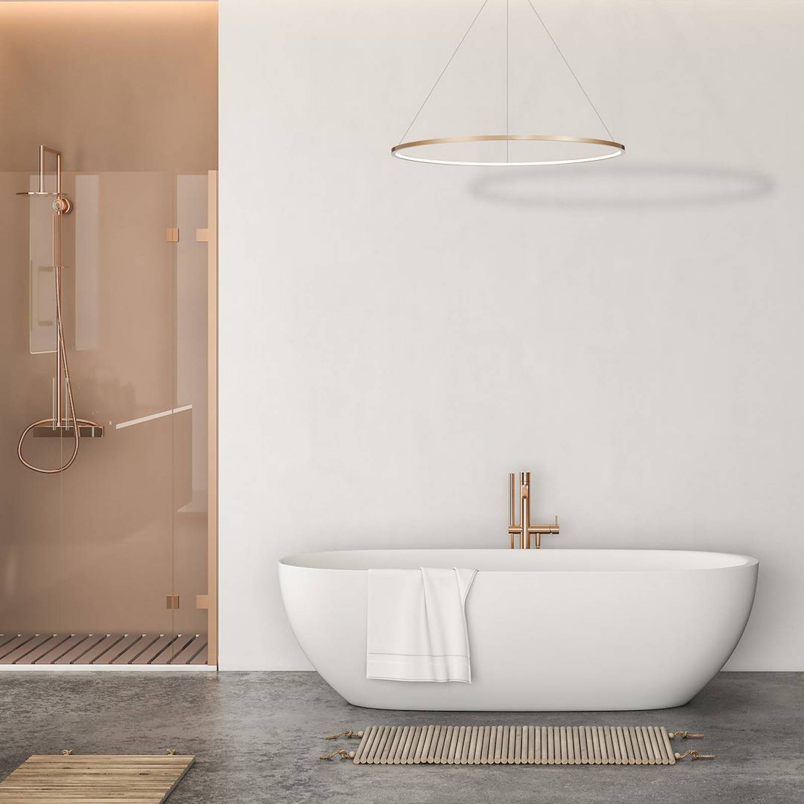Żyrandol LED Saturno, Ø 120 cm, złoty, 1-punktowa, 4000 K