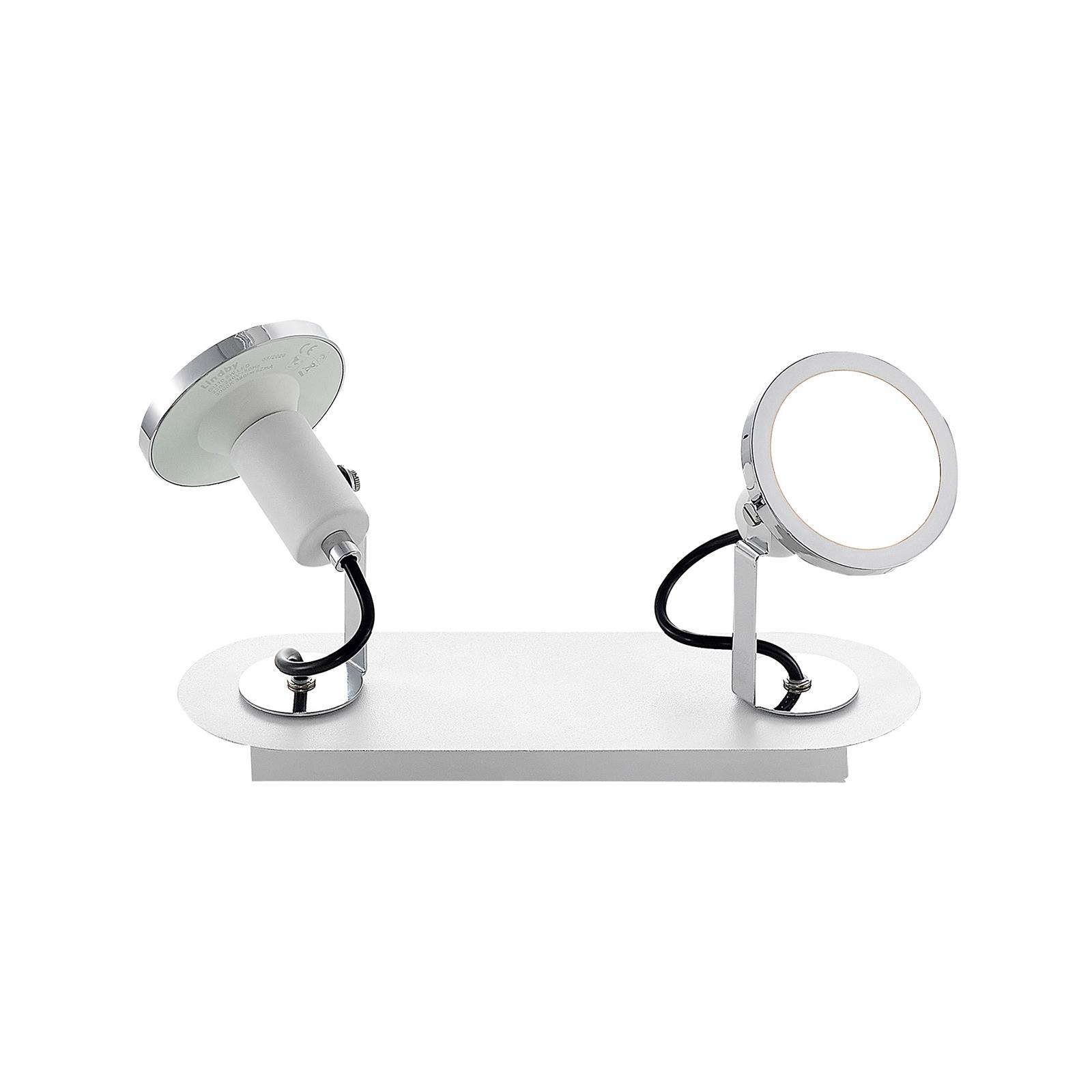 Lindby Theda LED spotlight, white, two-bulb - Living / Dining Room - Ceiling Light - Modern