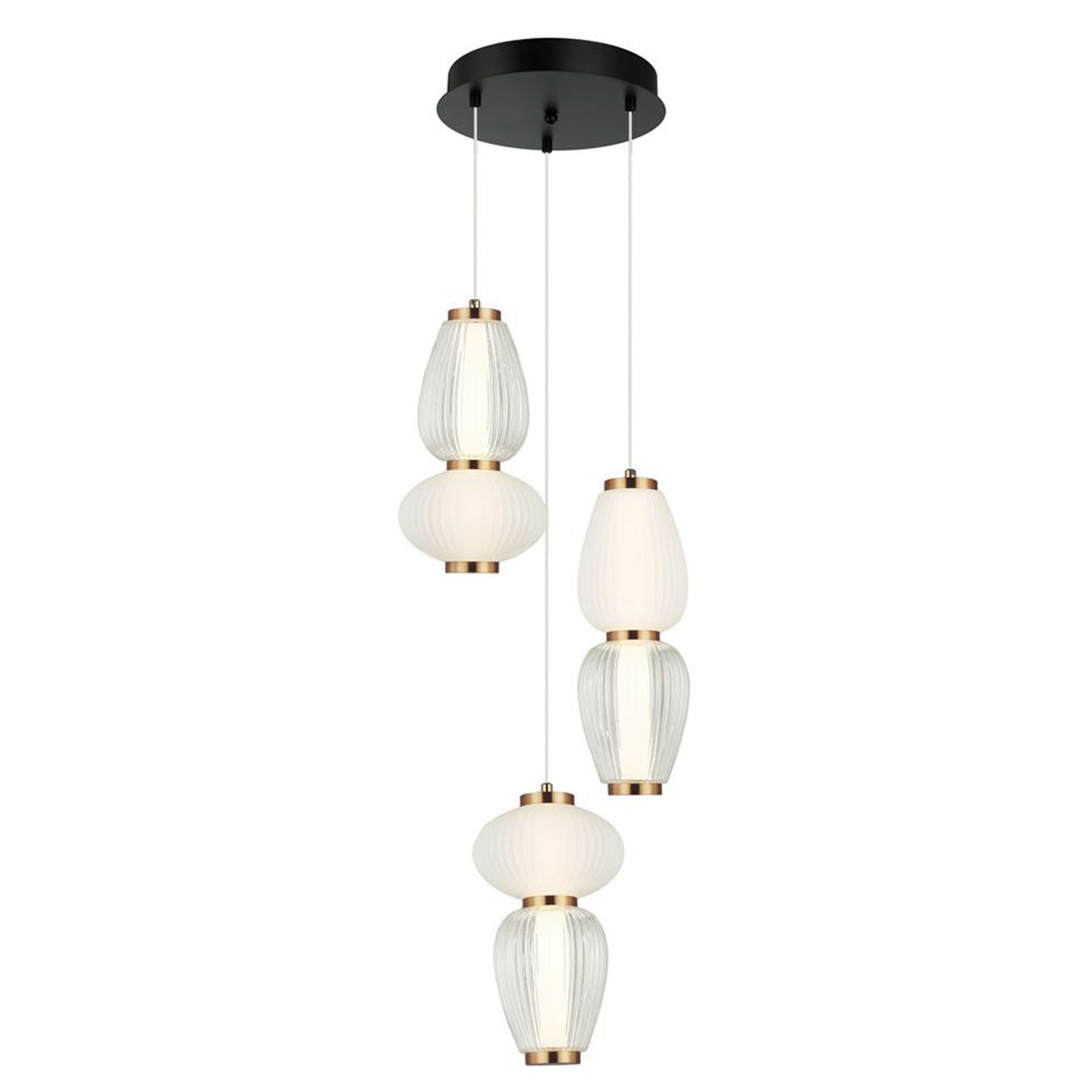 LED-Hängelampe Shiny, Ø 60 cm, klar/weiß, Glas
