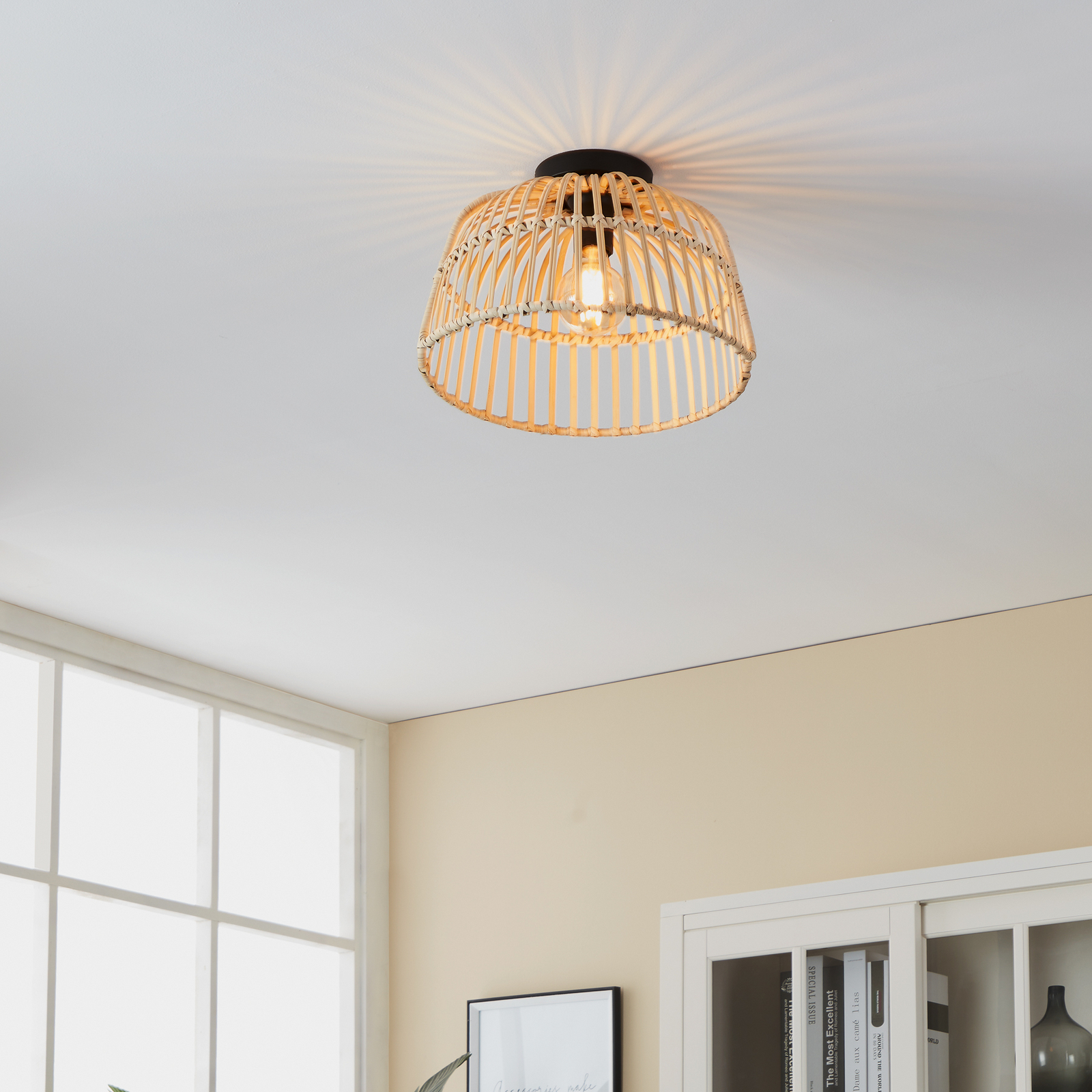 EGLO Glyneath laevalgusti rotangist