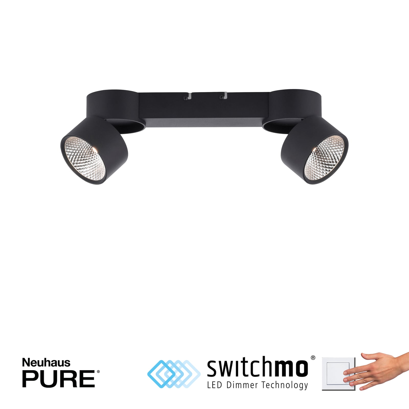 Nola LED-loftlampe, 2 lyskilder, sort – PURE Nola LED-loftlampe, 2 lyskilder, sort – PURE