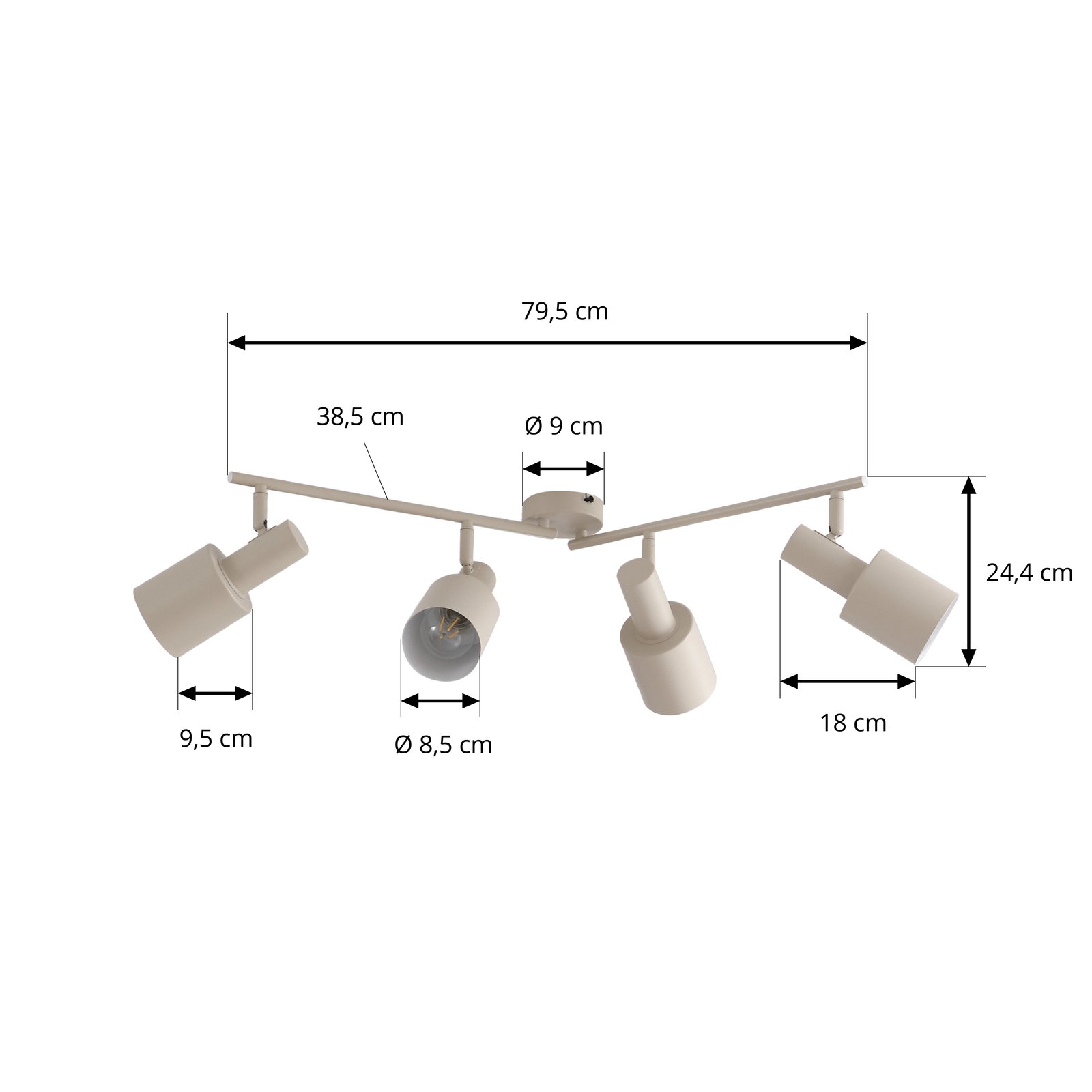 Ovelia 4 Plafonnier Beige - Lindby