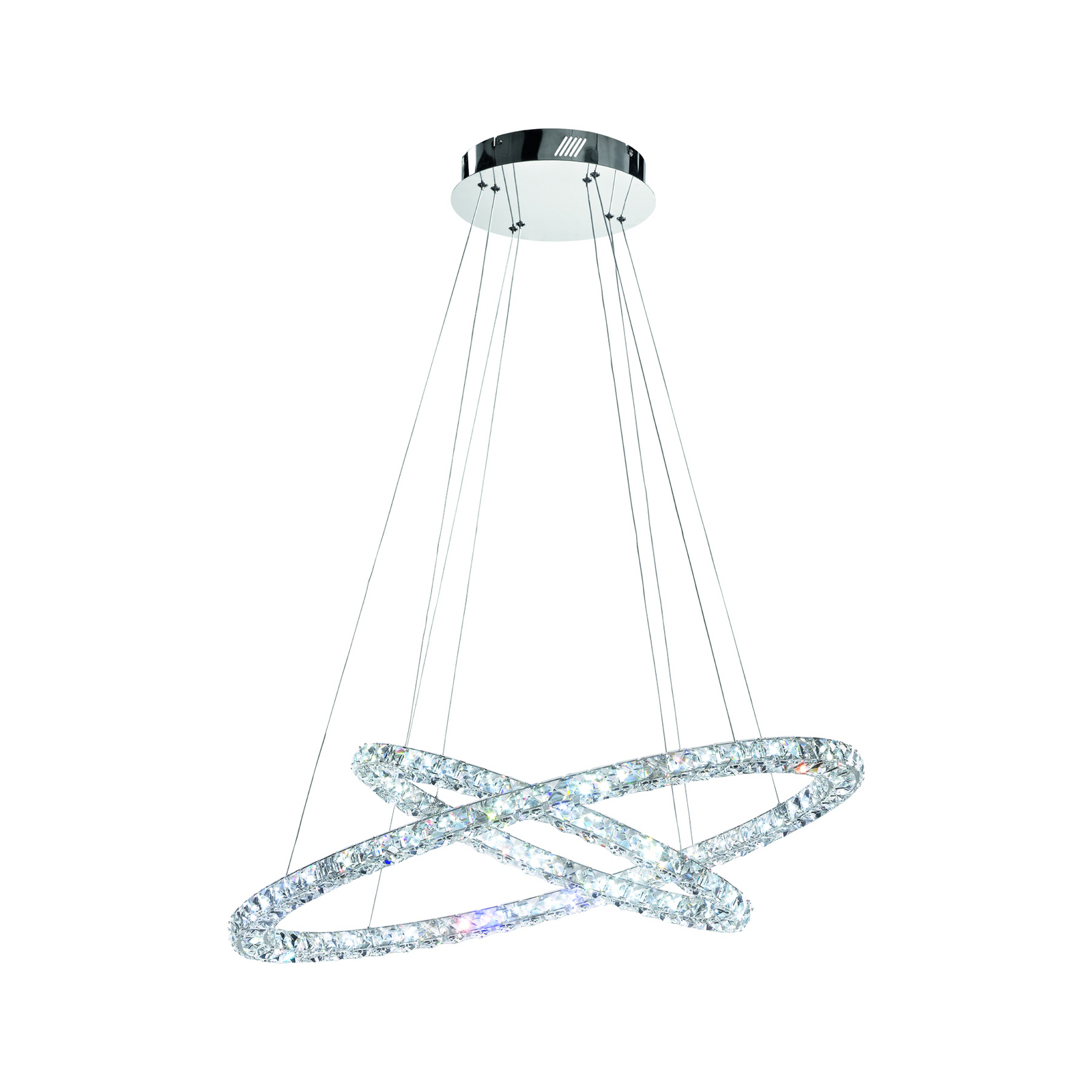 Suspension LED Toneria chromée 90 cm en acier inoxydable - Stars of Light