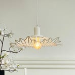 Dyberg Larsen Flora hanging light, pearl white, Ø 40 cm, metal