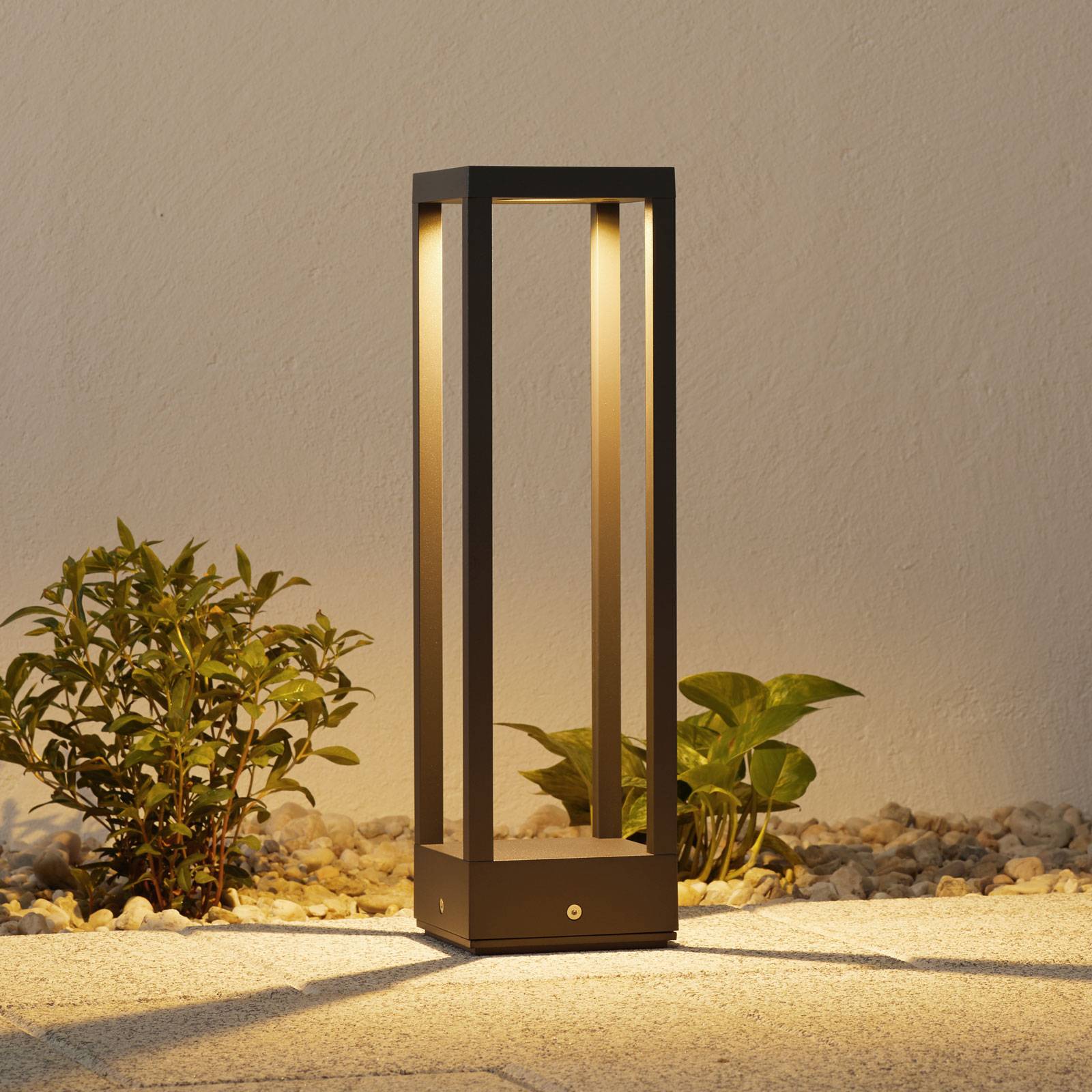 Lampe pour socle LED Carlota, gris foncé, 50 cm