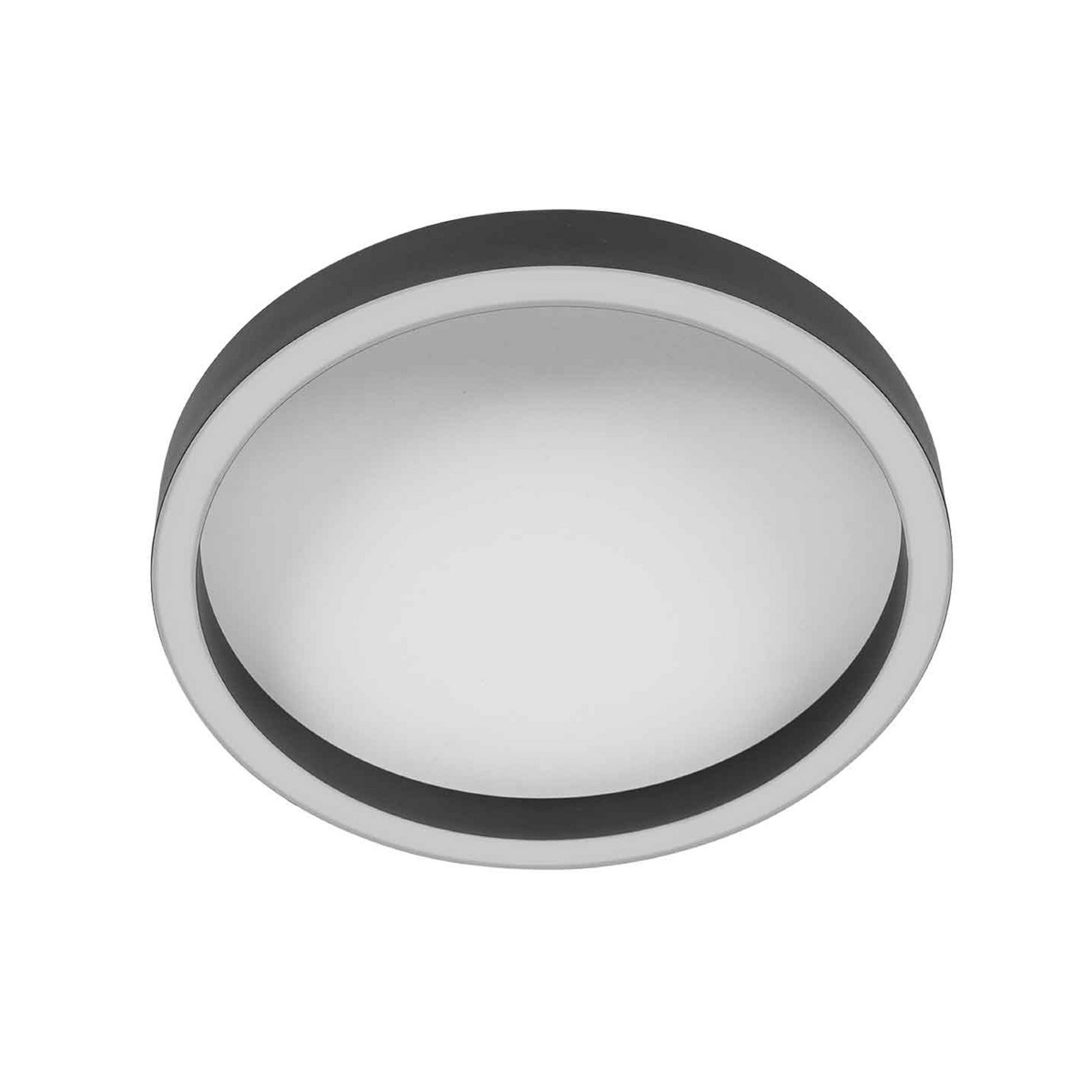 LED-taklampe Ringlux, svart, Ø 40 cm, metall, 2700 K