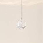 Lucande LED hanging light Hayley, Ø 9 cm, chrome-coloured, glass