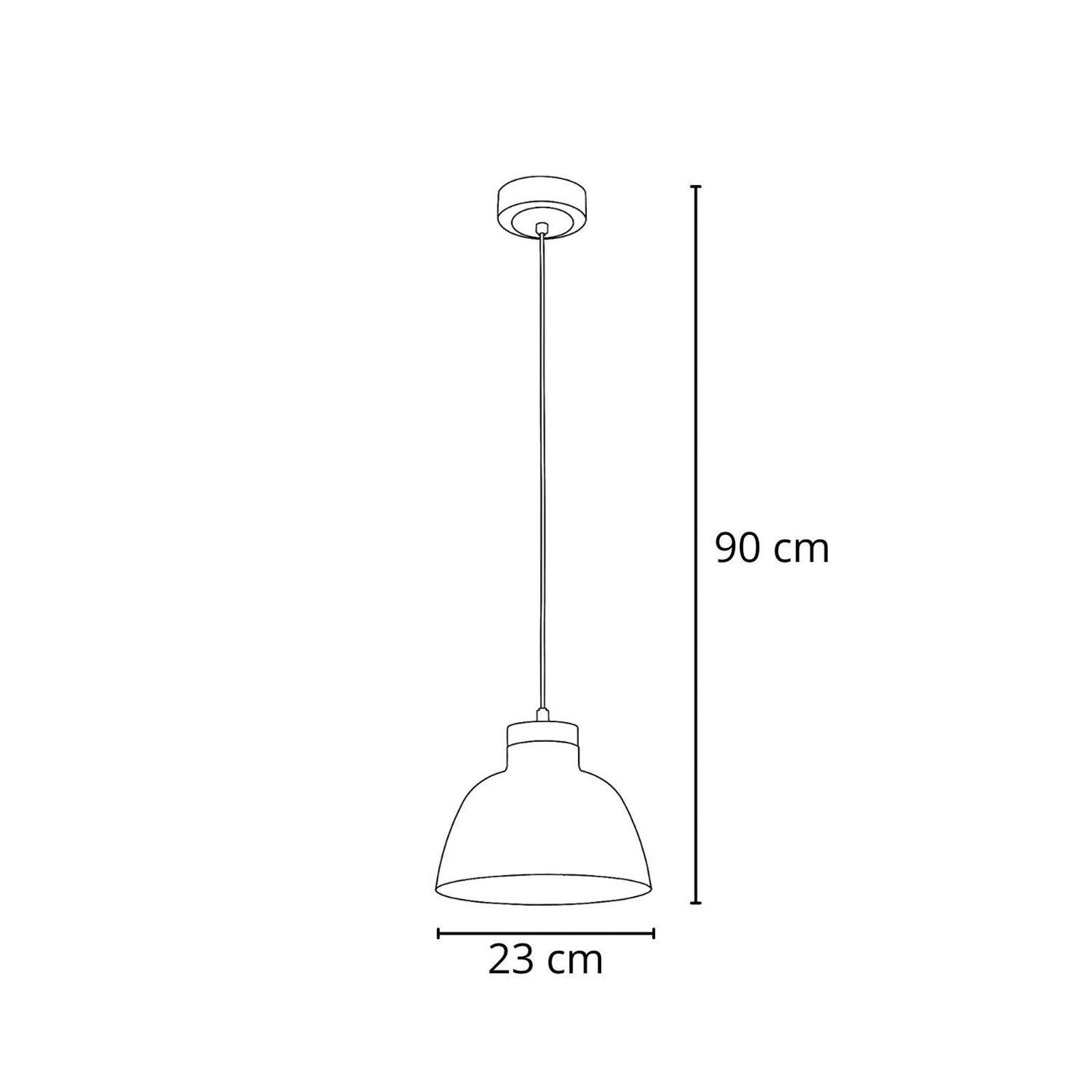 Hanglamp Lorien, donkergroen, Ø 23 cm, metaal, hout