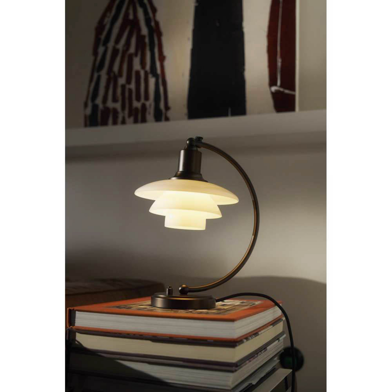 PH 2/2 Luna Pöytävalaisin Aged Brass/Opaali Glass - Louis Poulsen