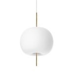 kdln lampada a sospensione Kushi, ottone/bianco, Ø 33 cm