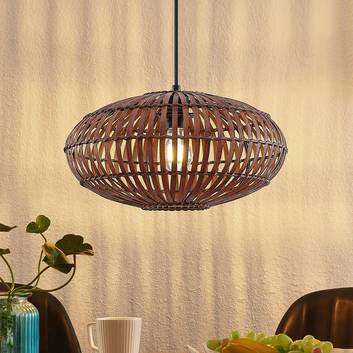 Lindby Majeora hanglamp, bamboe, donkerbruin