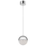 Moonlit LED hanglamp, chroomkleurig, aluminium, Ø 20 cm, globe