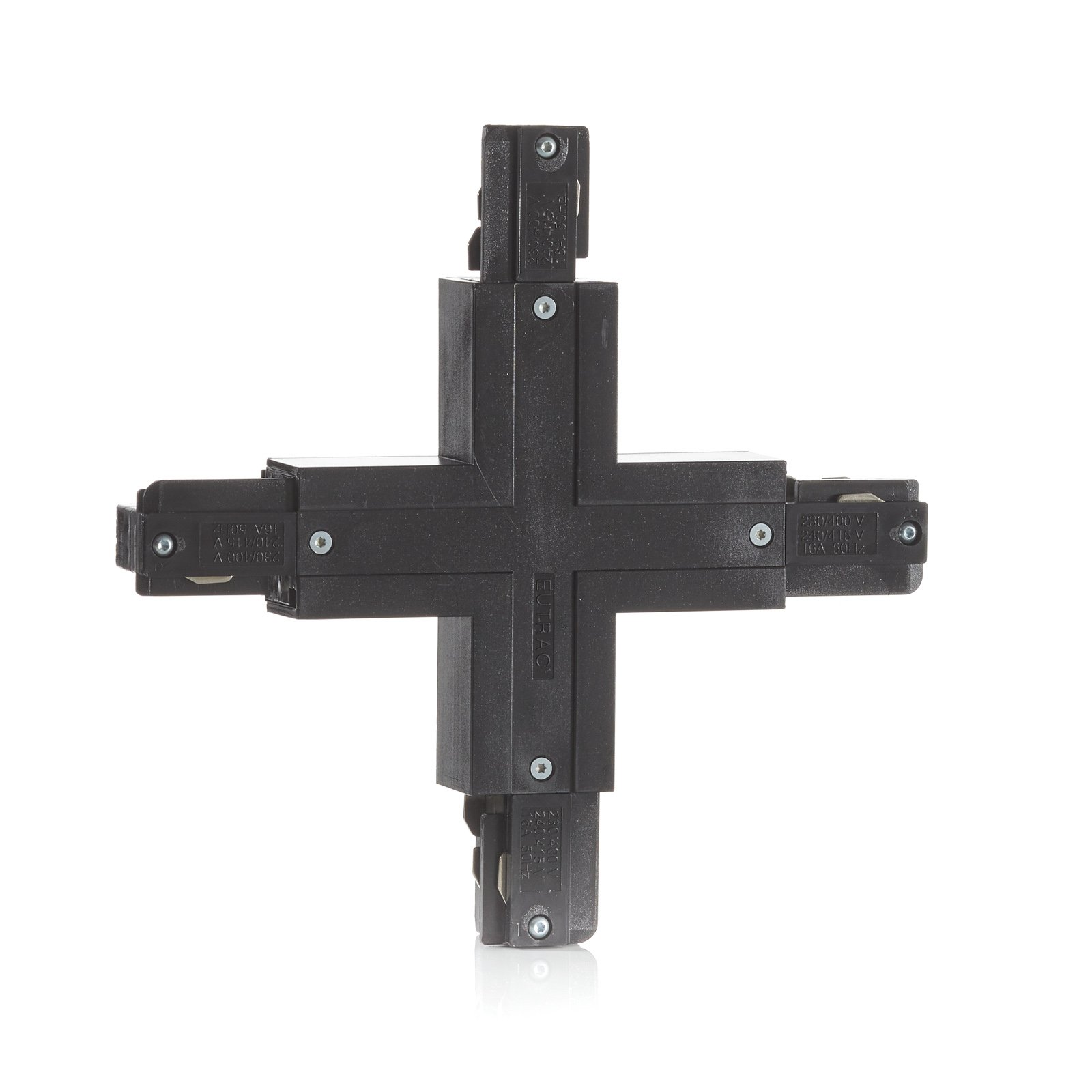 Eutrac X-connector with feed-in option, black