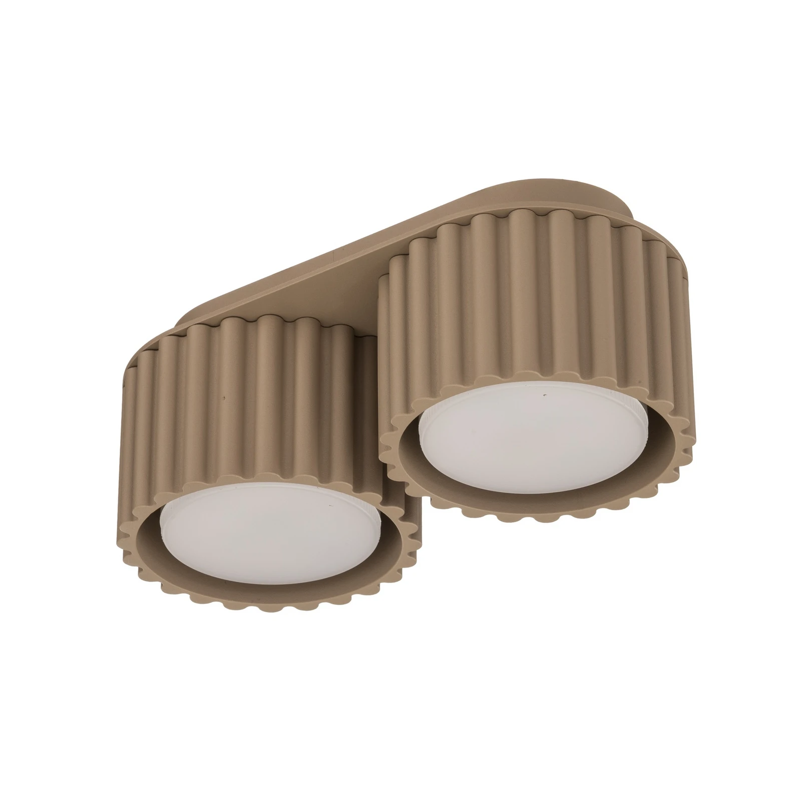 Taklampe Aura 2, taupe, 2 lyskilder, lengde 21 cm, GX53