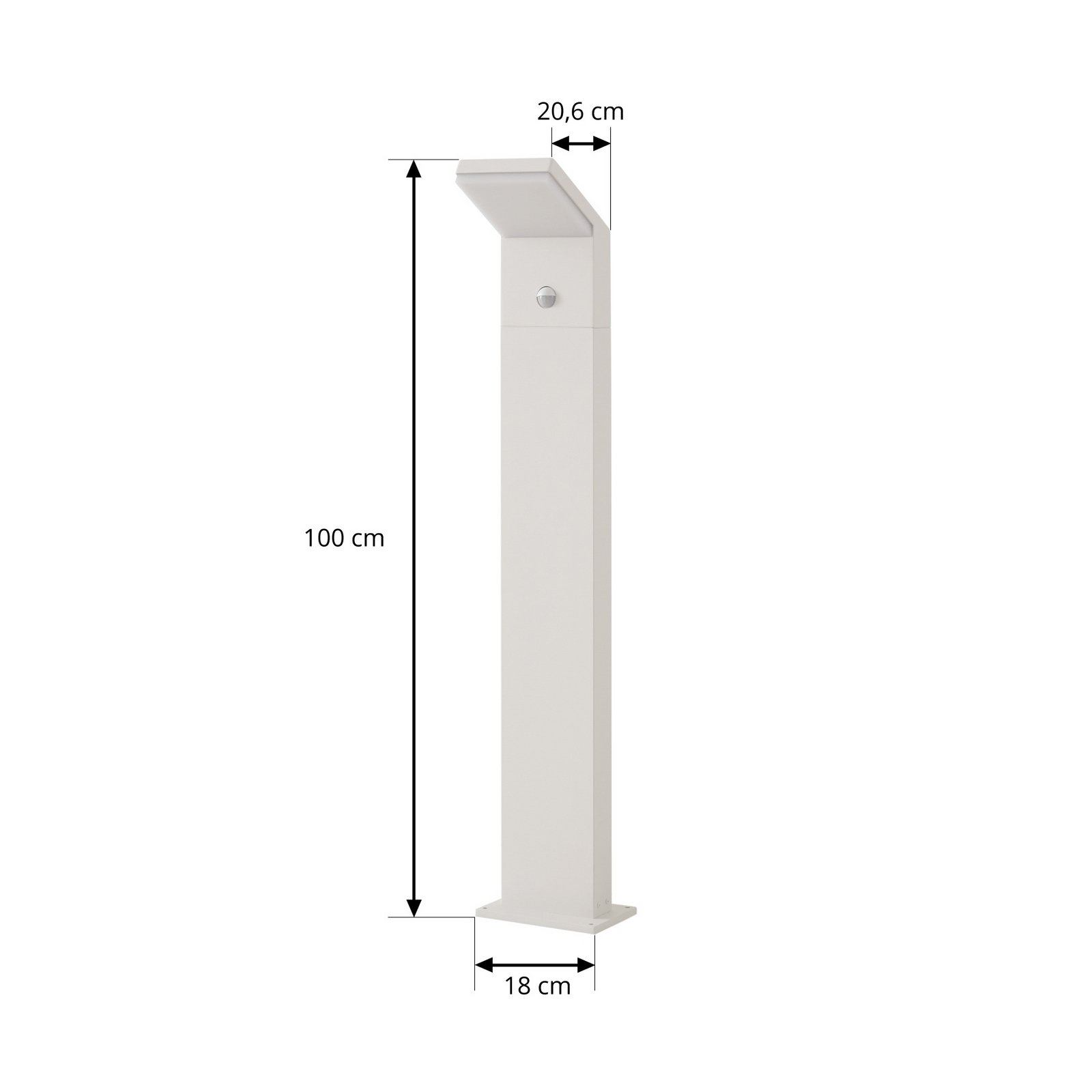 Arcchio LED-Wegeleuchte Yolena, Sensor, 100 cm, weiß, IP54