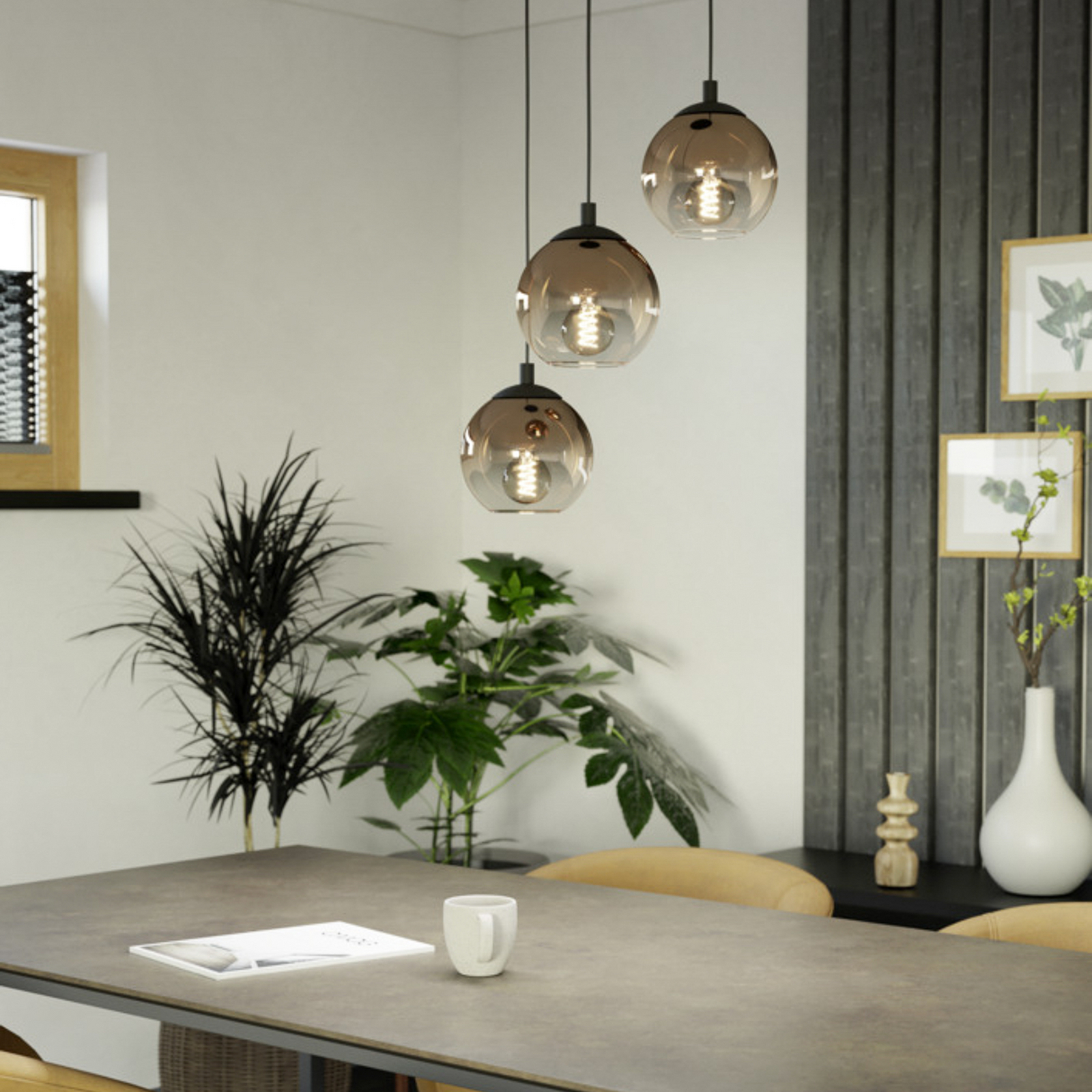 EGLO hanglamp ARISCANI 1, Ø 43 cm, 3-lamps, zwart/koper EGLO hanglamp ARISCANI 1, Ø 43 cm, 3-lamps, zwart/koper
