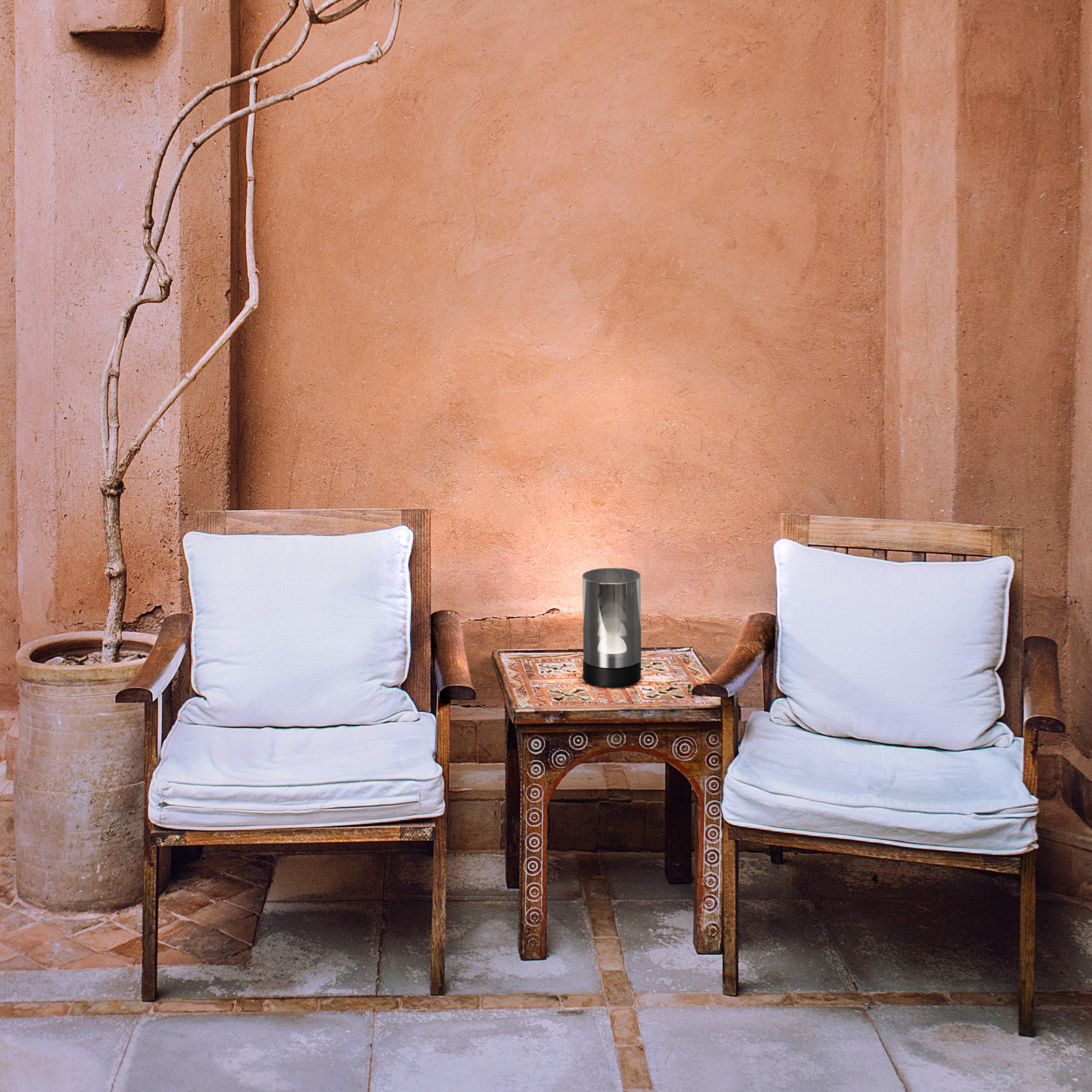 Lampada LED da tavolo ricaricabile Fenya, nero/grigio fumo Altezza 14 cm IP54