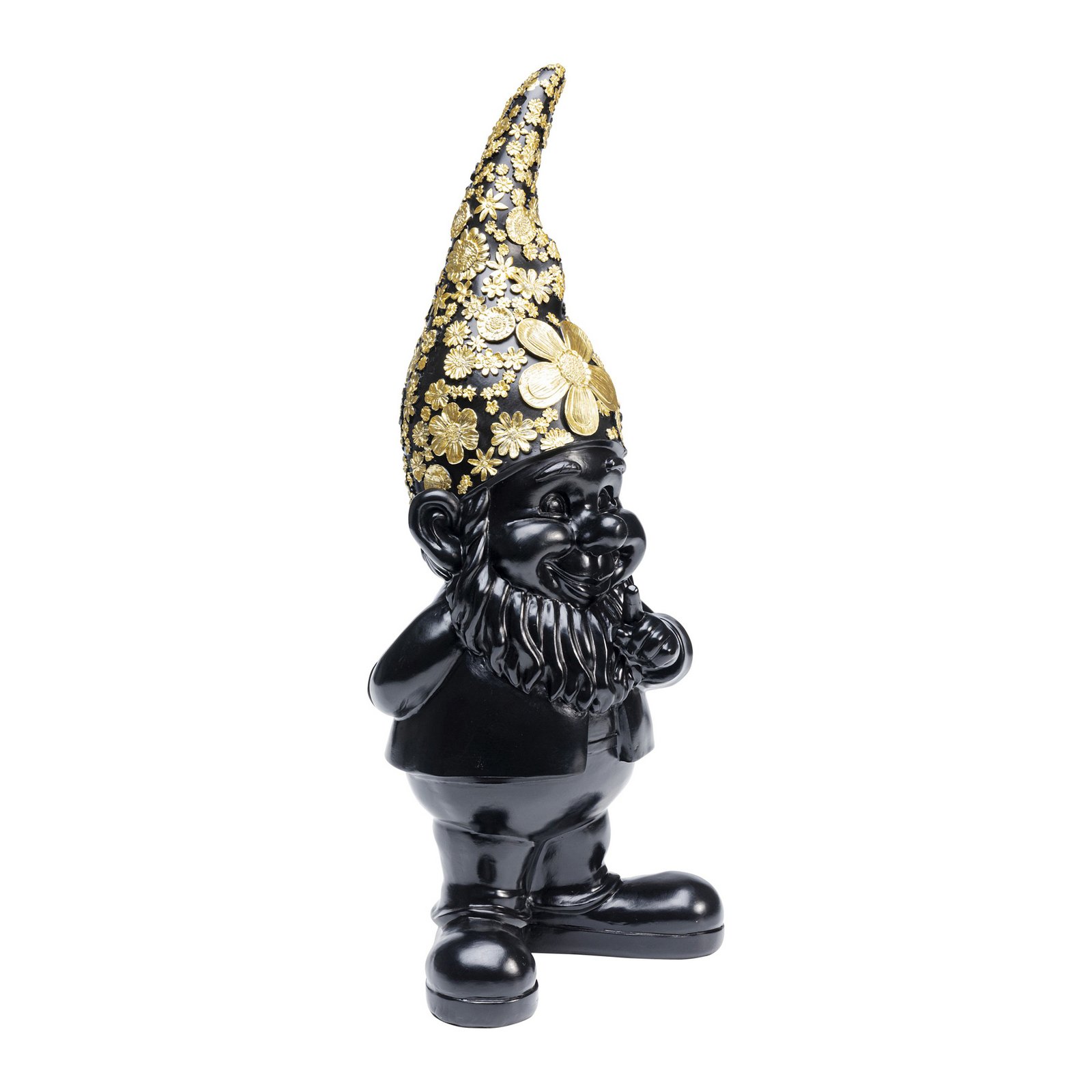 KARE decorative figure dwarf standing, black/gold, polyresin