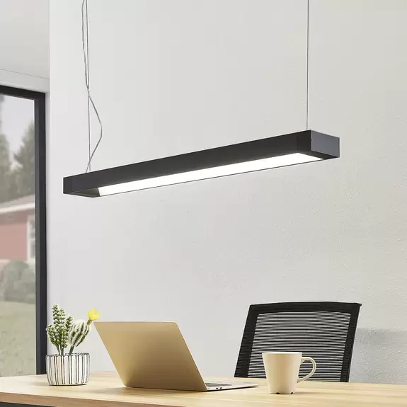 Lampenwelt Arcchio Cuna LED-Pendellampe, schwarz, eckig 92 cm