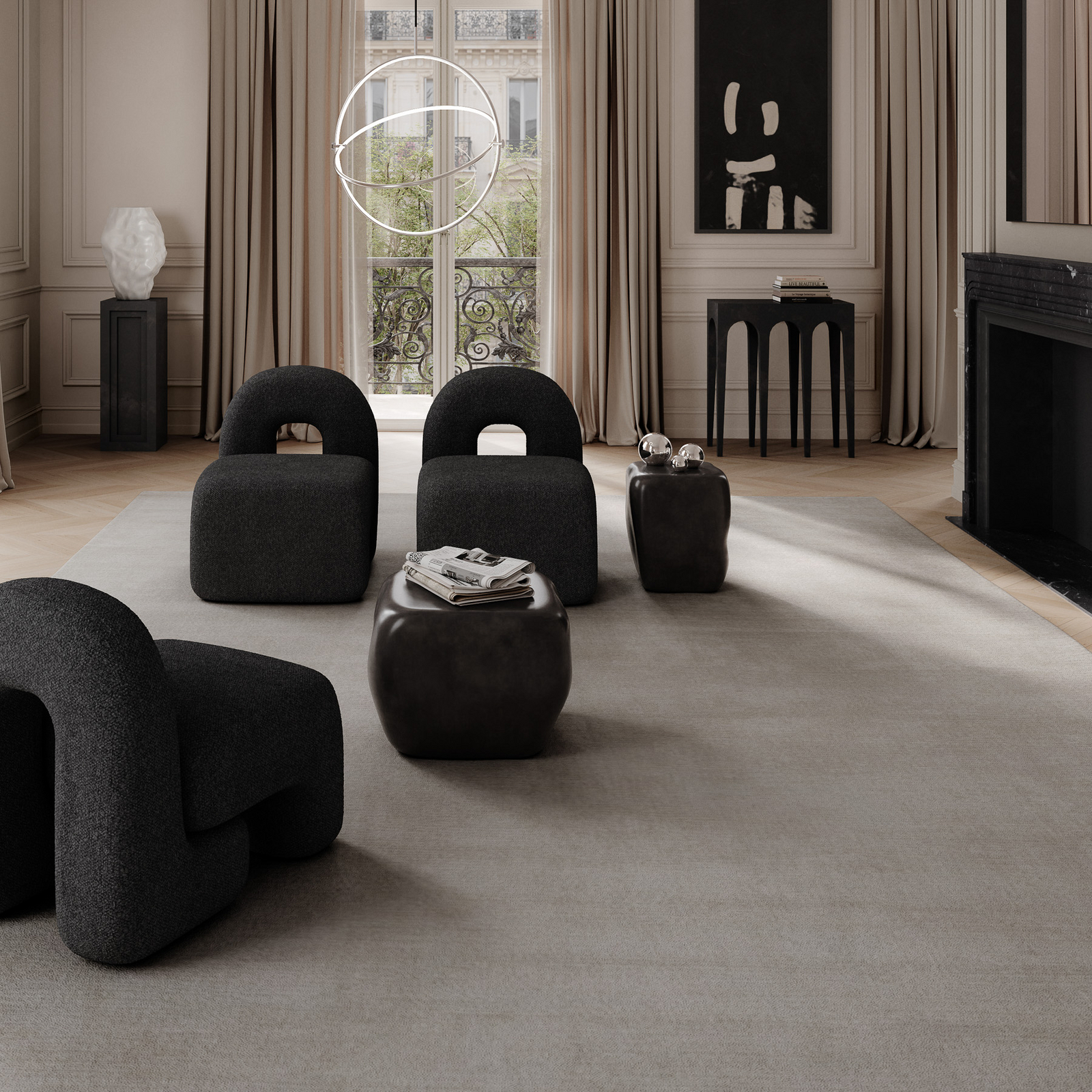 Stolik pomocniczy Ishi czarny Szerokość 31 cm Szkło - 101 Copenhagen