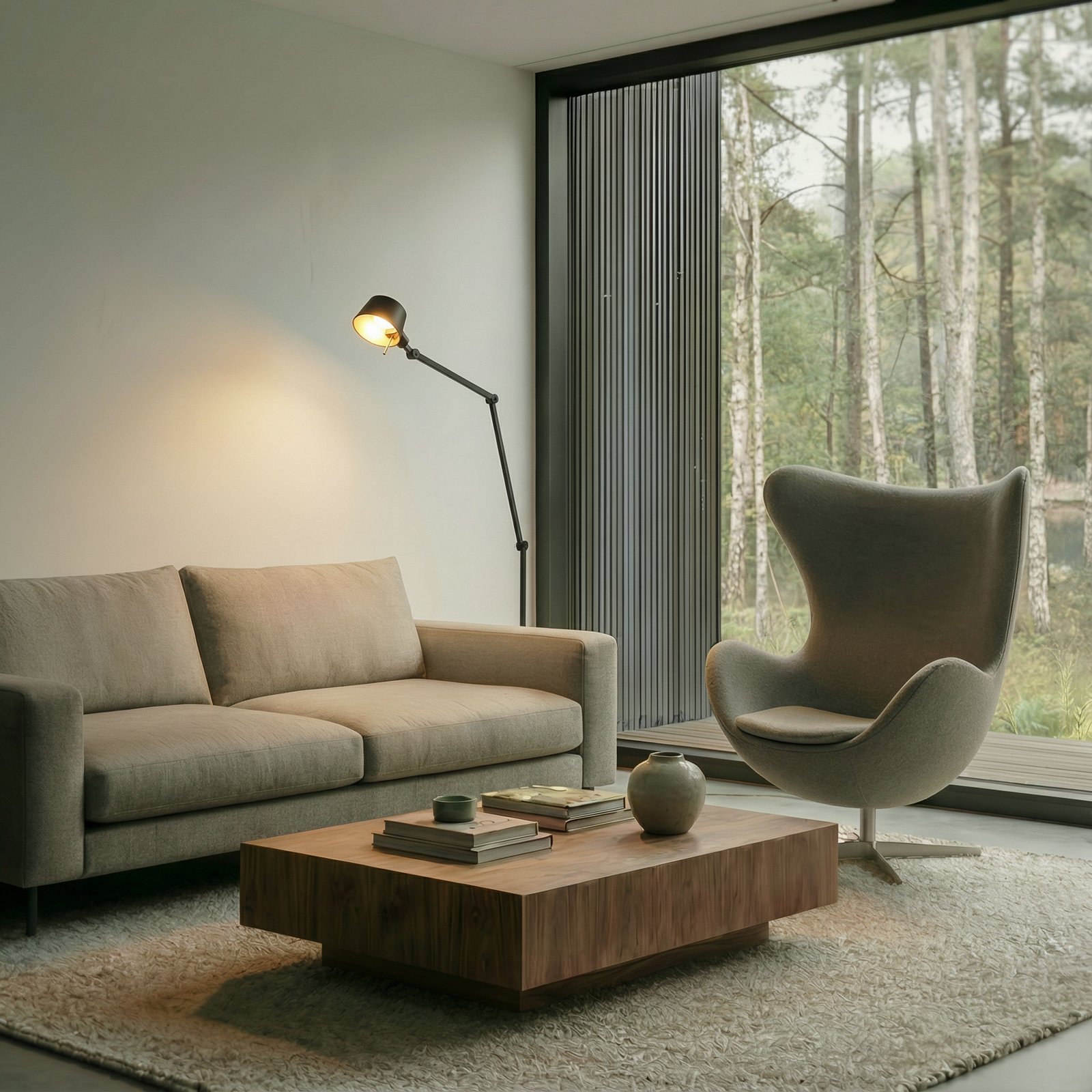 Lucande, lampada da terra Silka, altezza 216 cm, nero, metallo