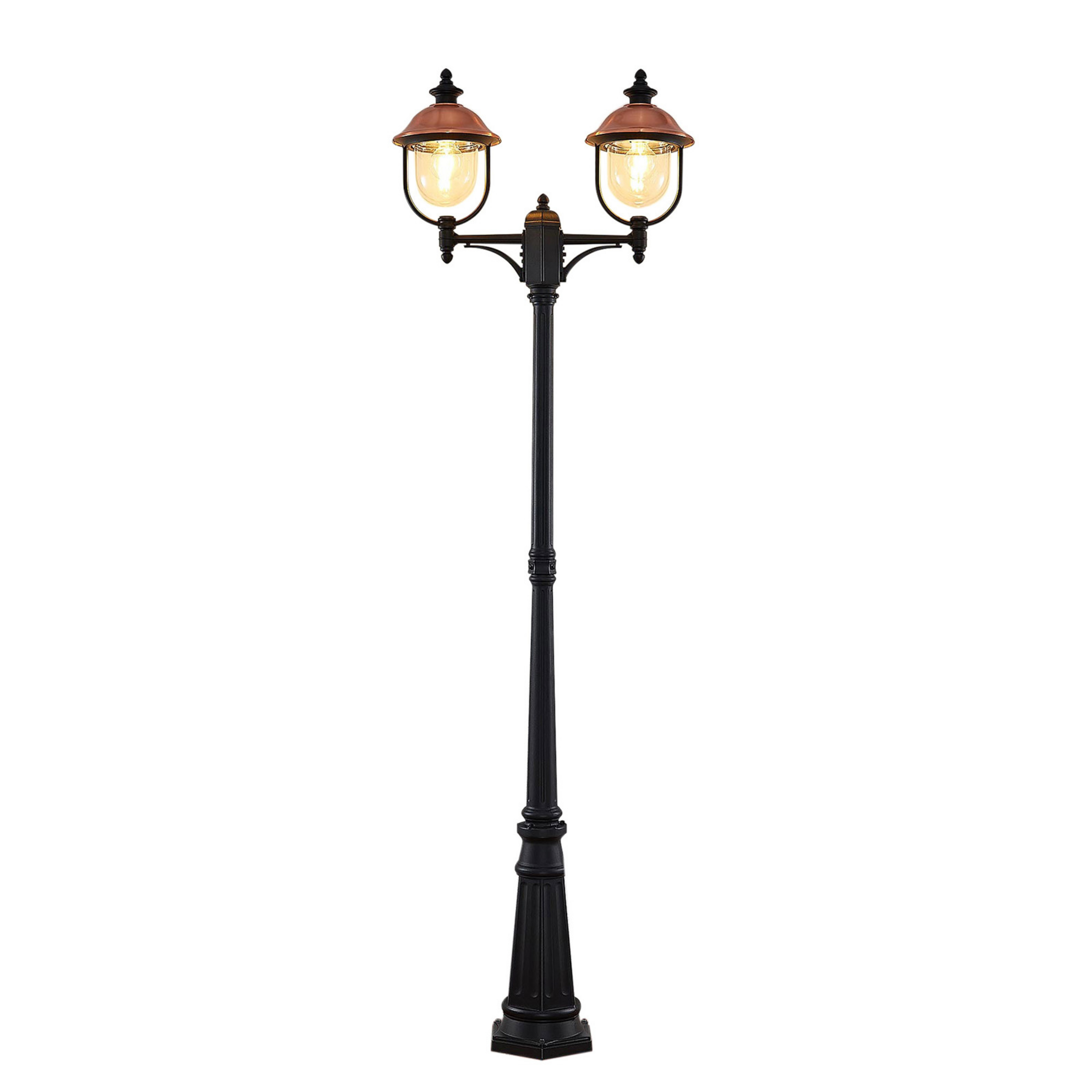 Clint 2 Záhradná Lampa Black/Copper - Lindby
