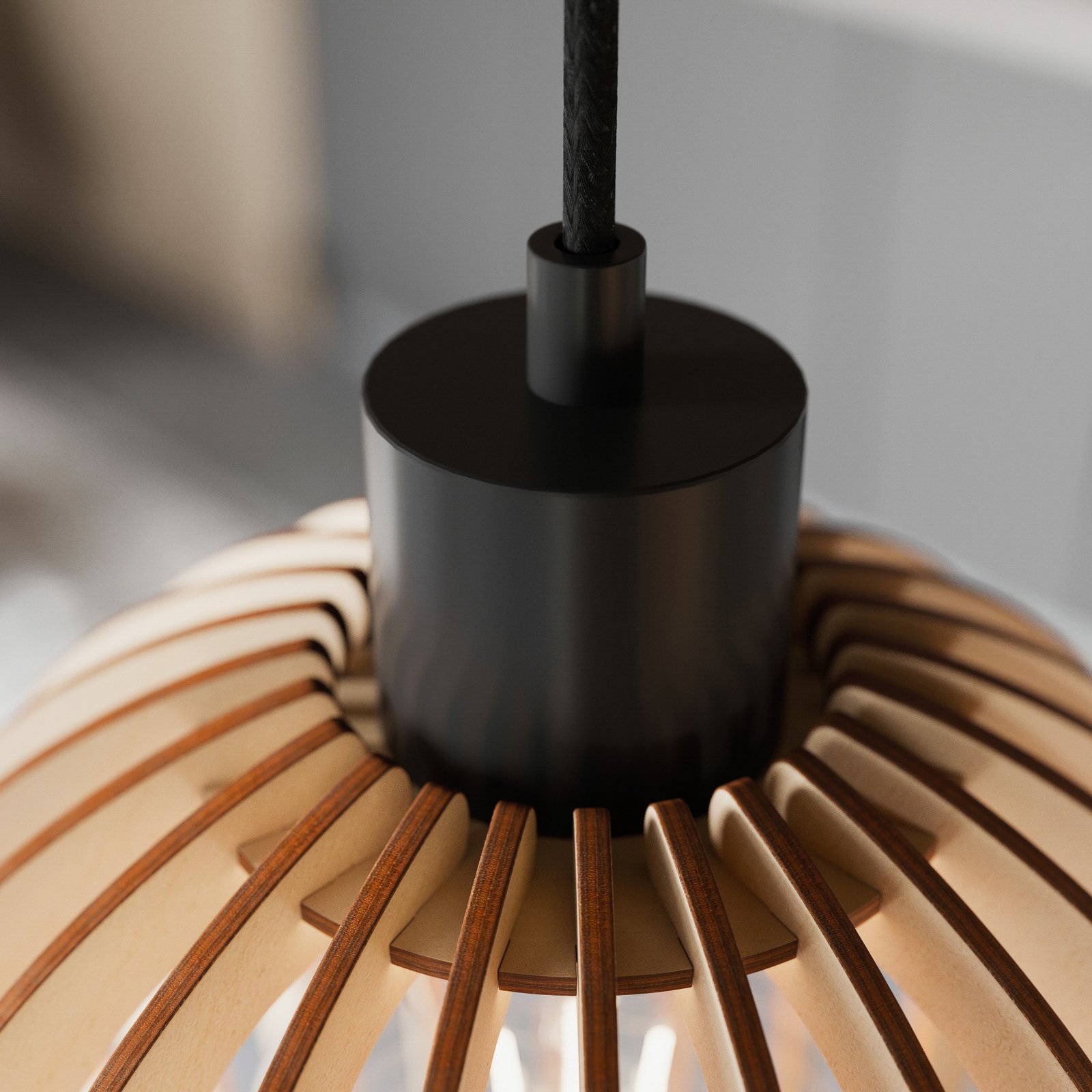 Suspension Clay 3 Noir/Bois - Envostar