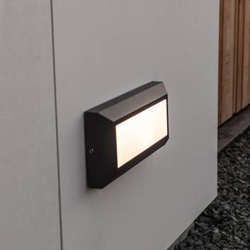 Aplique LED de exterior Helena frontal 23 cm negro