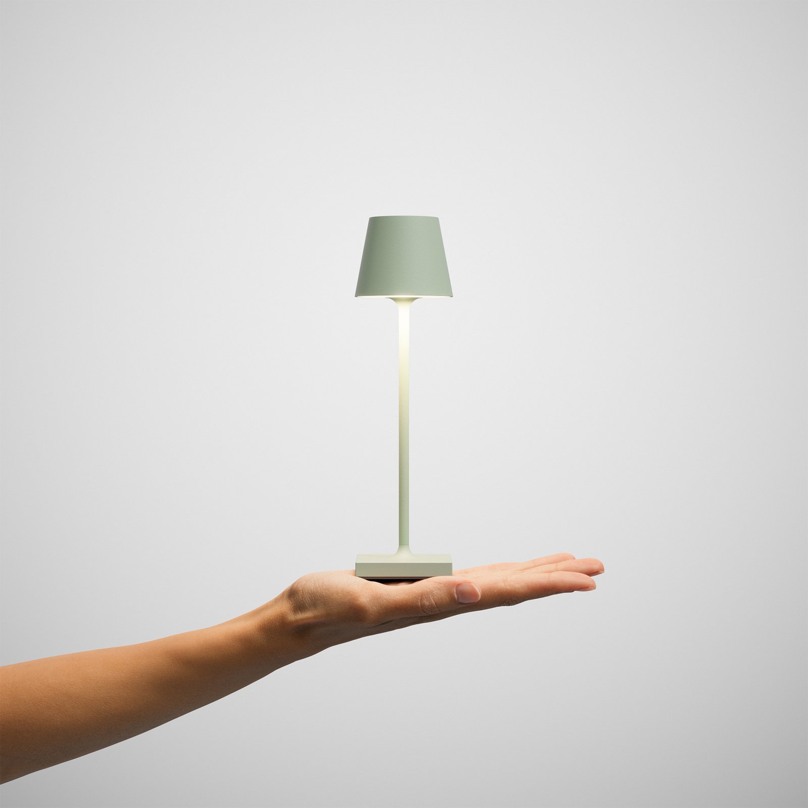 Nuindie pocket LED uppladdningsbar bordslampa, salvia grön
