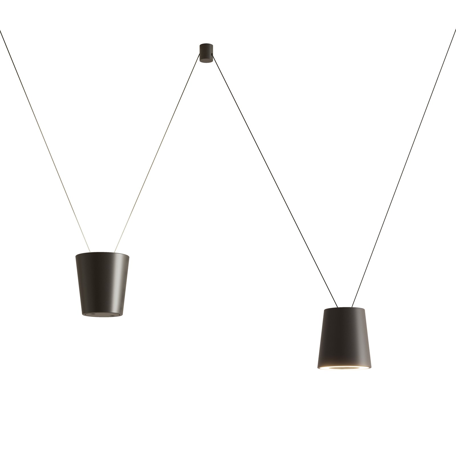 LED design-hanglamp Sling, enkele lamp zwart
