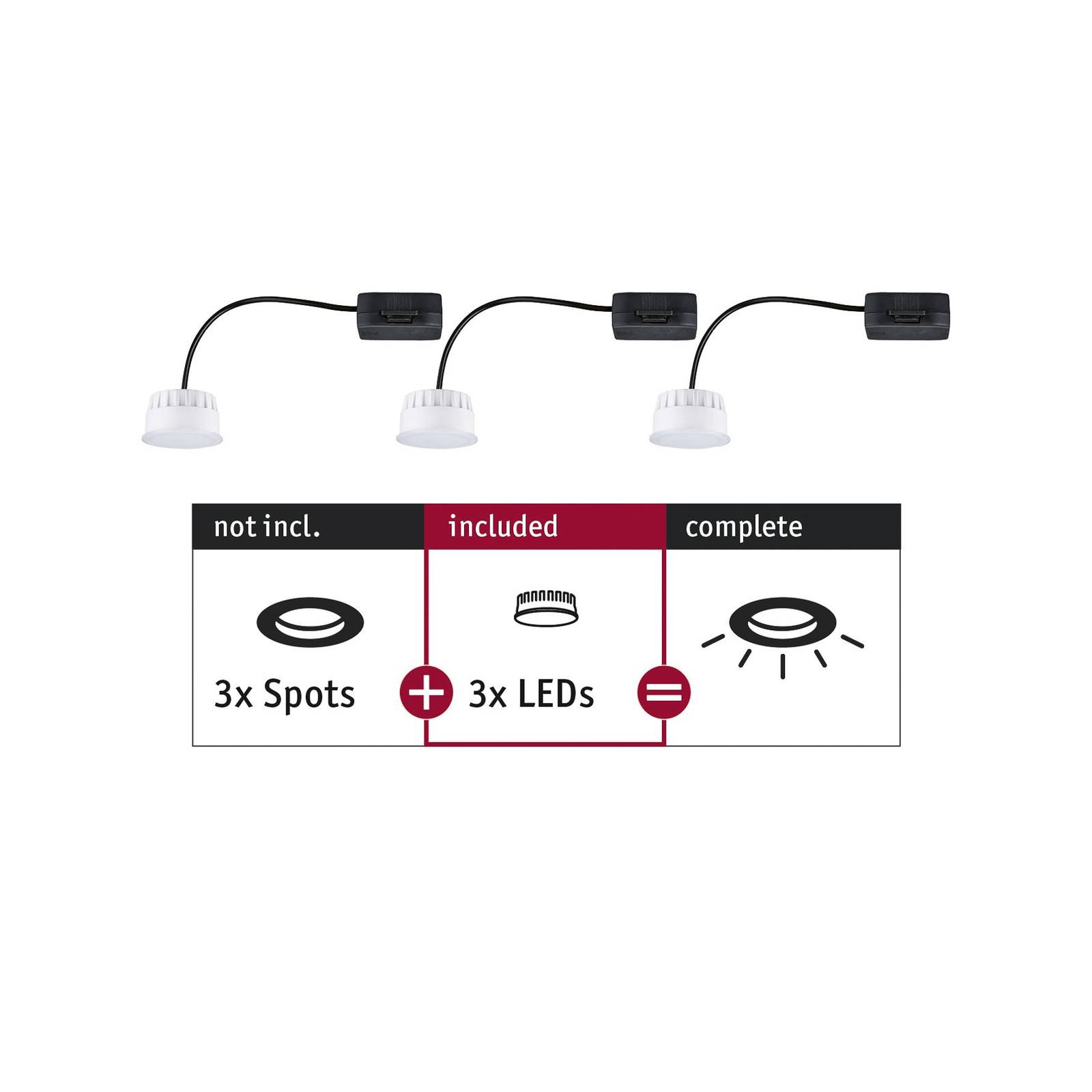 Paulmann Choose Coin LED 100° 6W 2 700 K 3 szt.