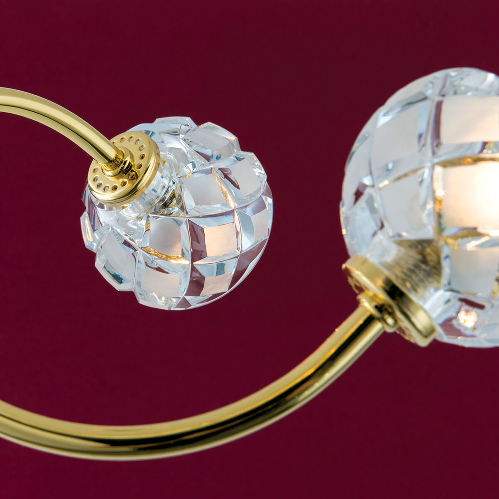 Висяща лампа от оловен кристал Maderno, златна, 51 см