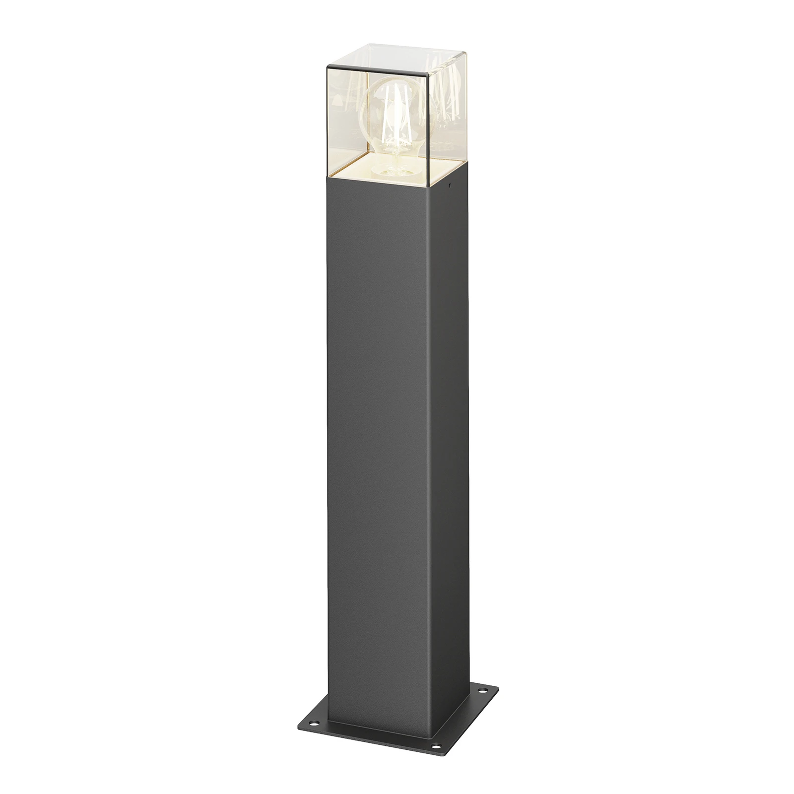 Luminaire pour socle Lucande Keke, hauteur 50 cm, anthracite, aluminium