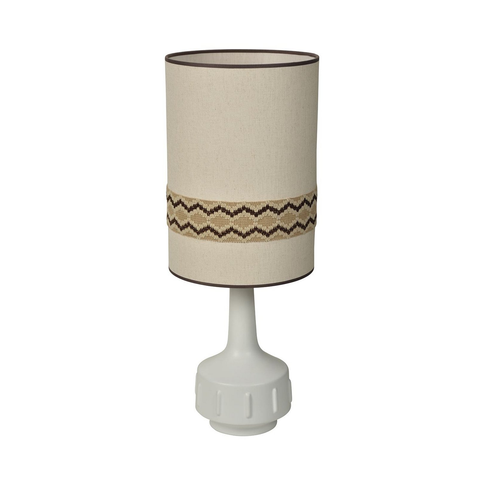 Jimmy Tischlampe weiß/beige Borte Höhe 83 cm - MARKET SET Jimmy Tischlampe weiß/beige Borte Höhe 83 cm - MARKET SET