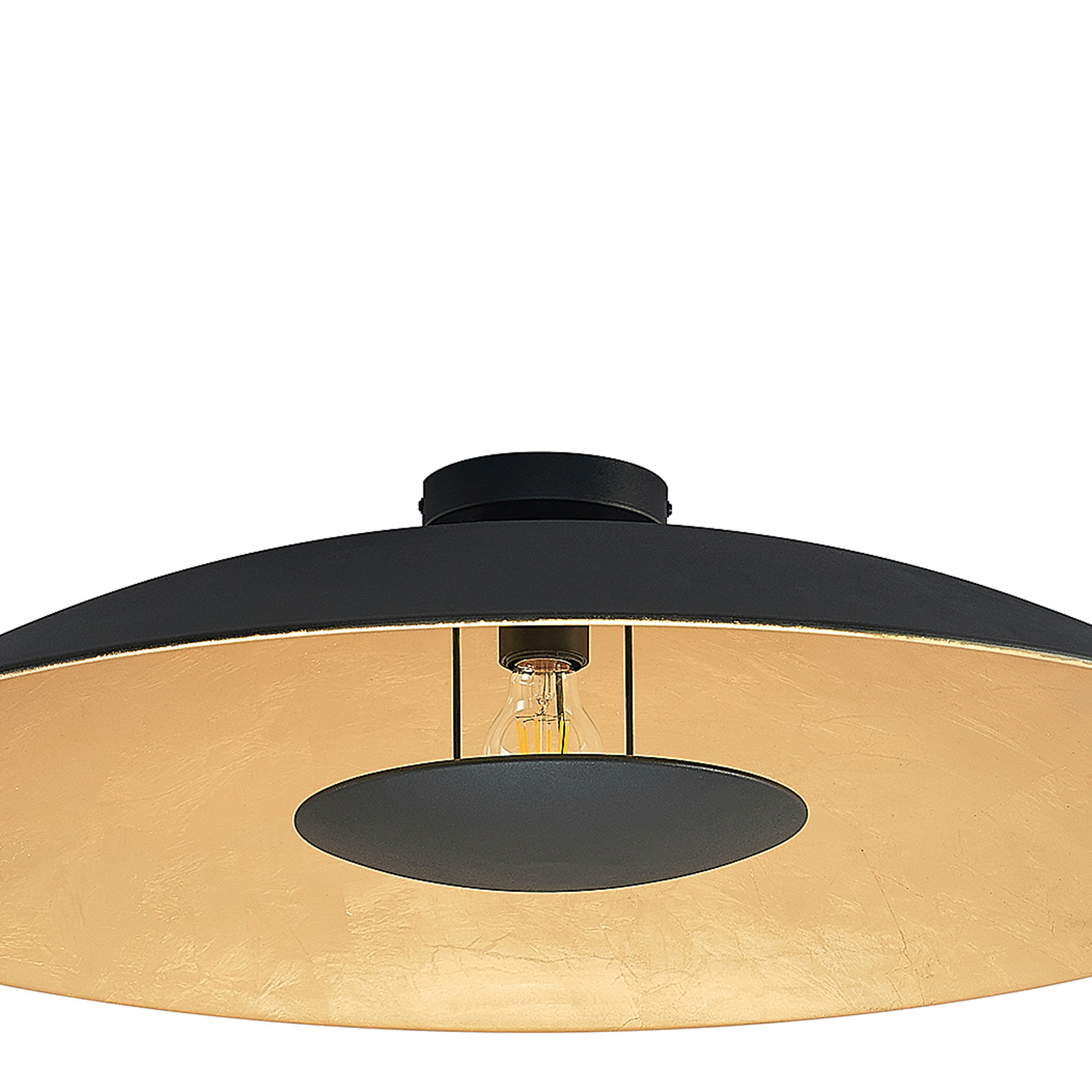 Lindby plafonnier Narisara, Ø 80 cm, E27, noir-or