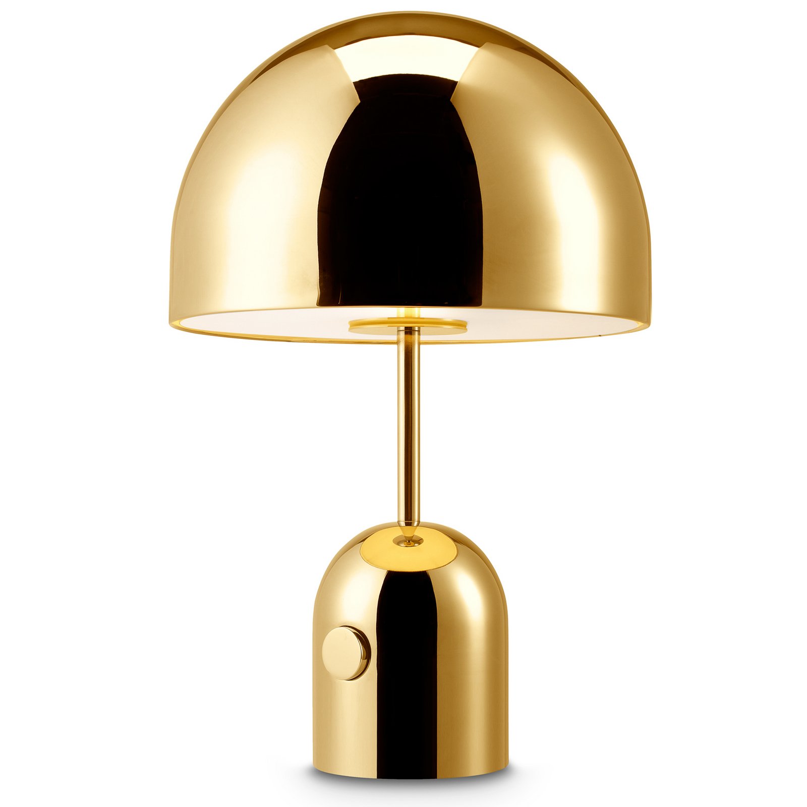 Tom Dixon LED table lamp Bell, gold-coloured, height 43 cm, steel