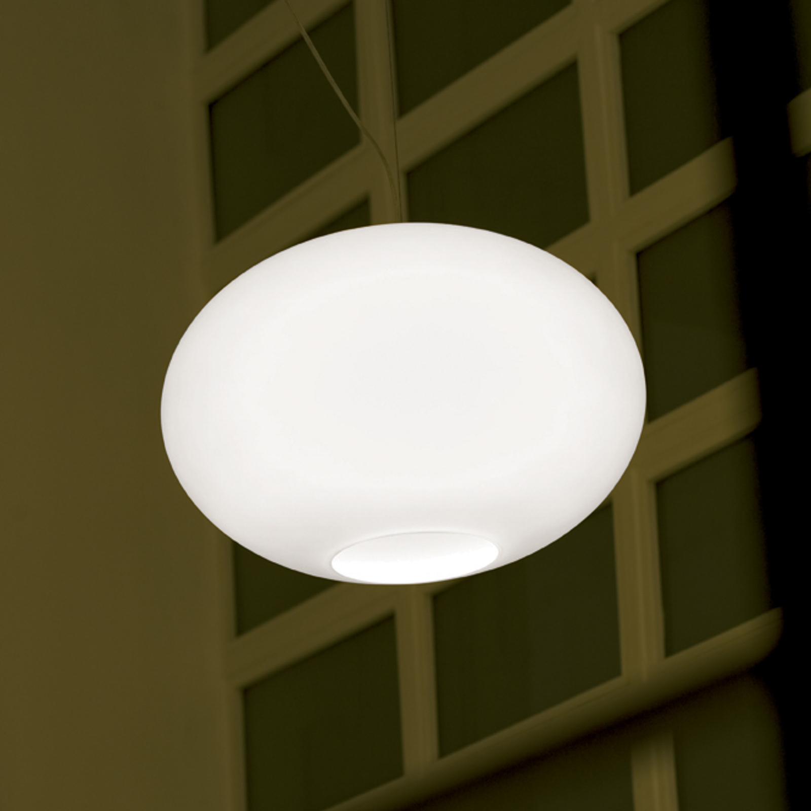 Prandina Zero S3 lampă susp., sticlă opal, Ø28cm
