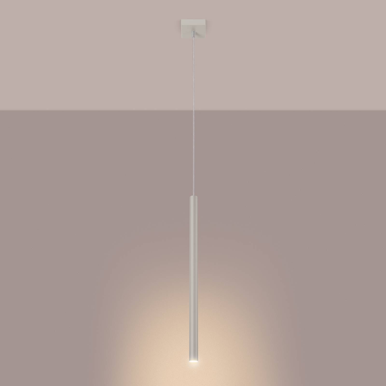 Lampa wisząca Pastelo, beżowa, Ø 2 cm, stal, 3-punktowa.