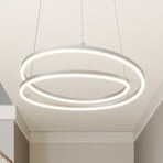 Lindby LED hanging light Davian, nickel-coloured, Ø 49 cm, dimmable