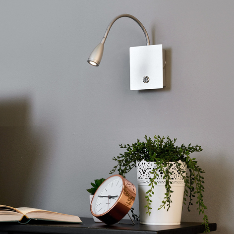 Dimmbare LED-Wandleuchte Torin, silbergrau