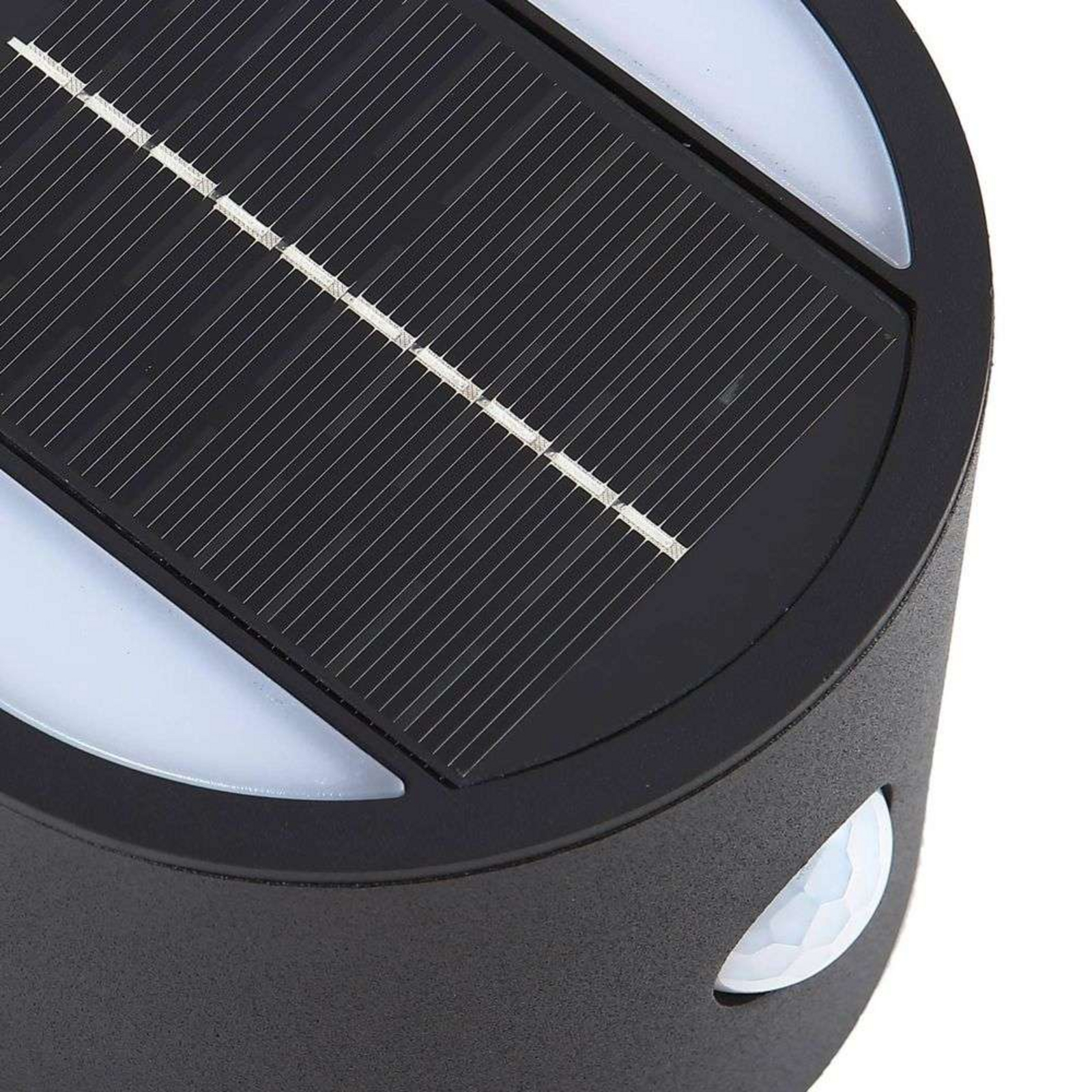 Amren LED Célula solar Aplique de Pared w/Sensor Negro - Lindby