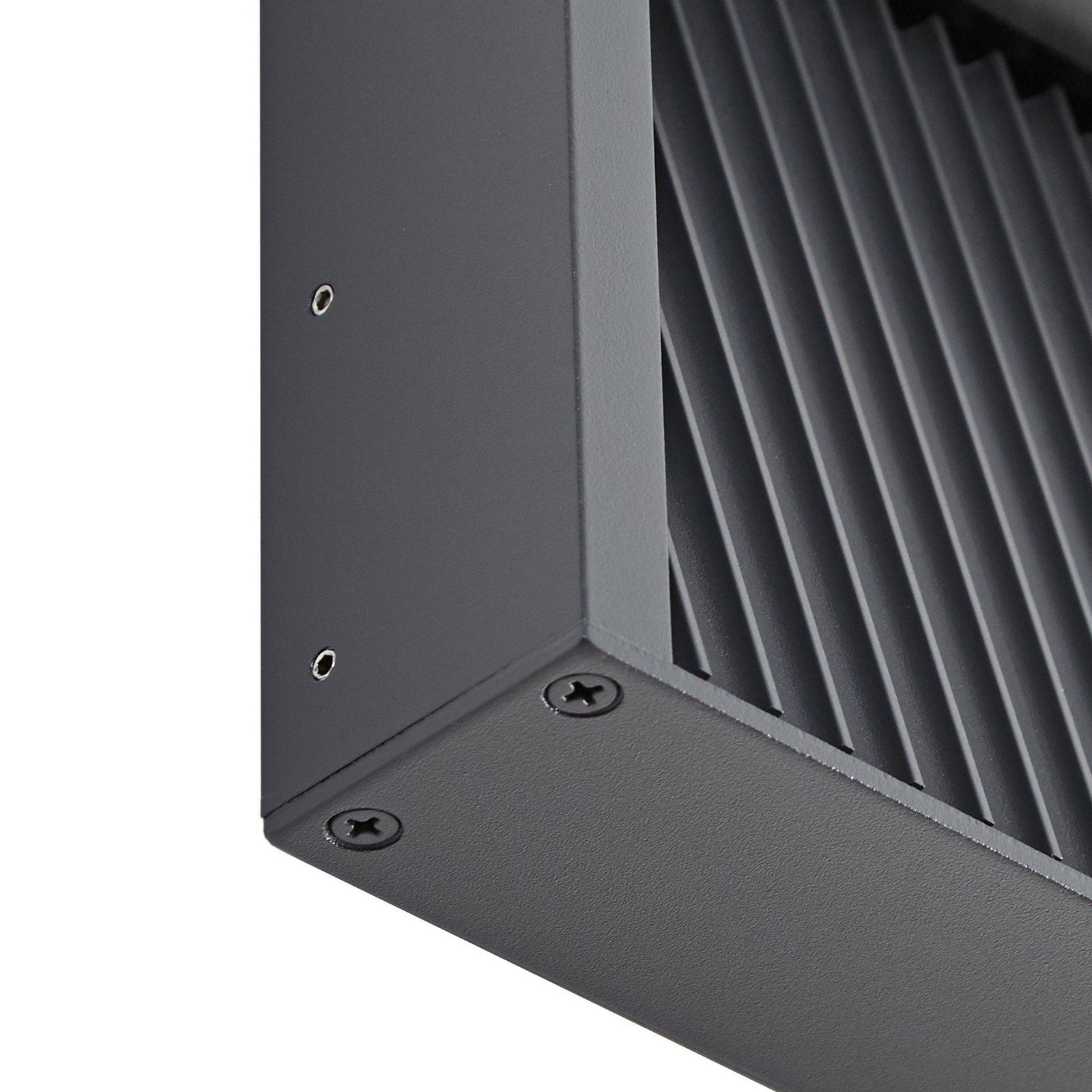 Lucande LED εξωτερικός φωτισμός τοίχου Tavion, 16 cm, ανθρακί, IP65