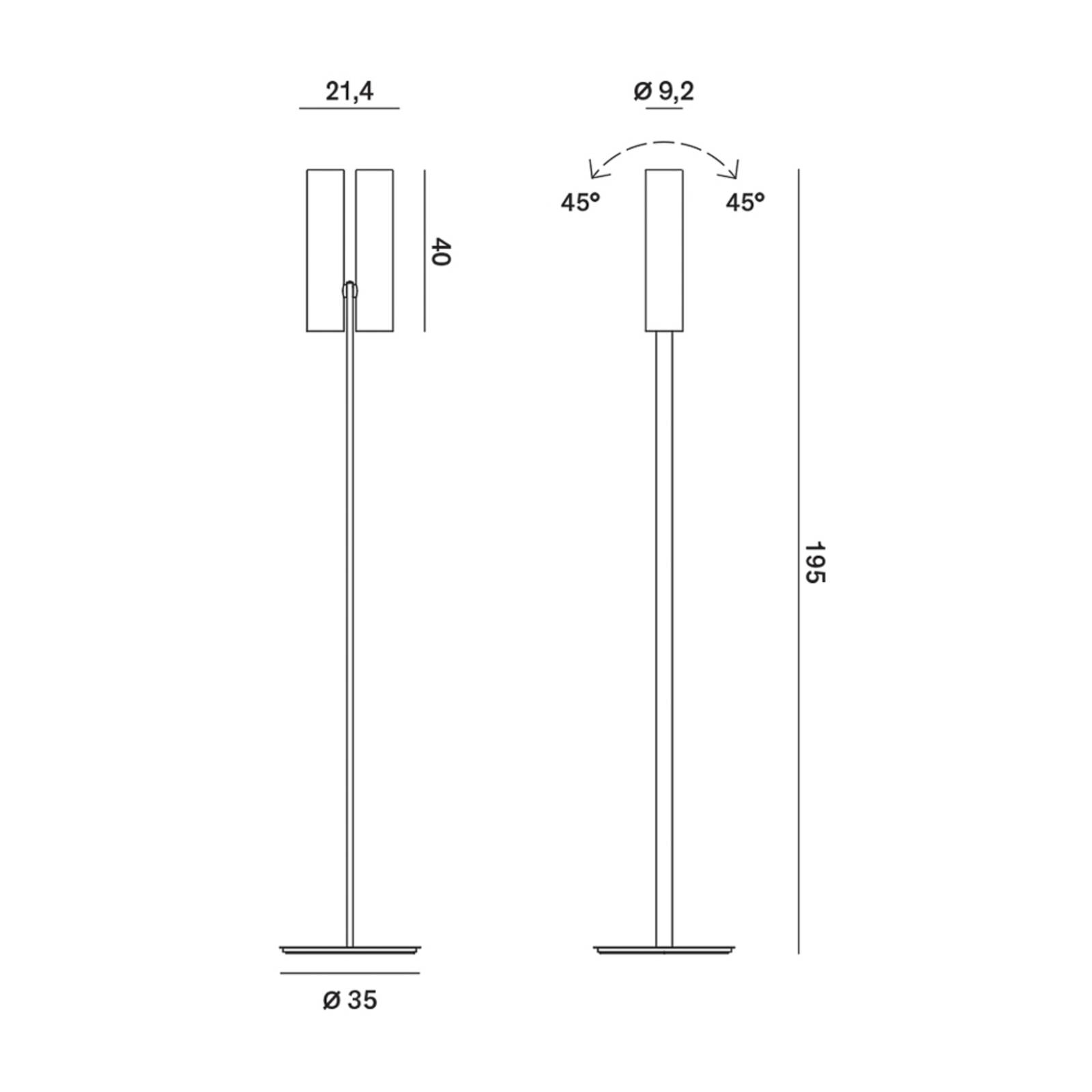 Lampa podłogowa Rotaliana Tobu F1, 3000K, 30°, czarny