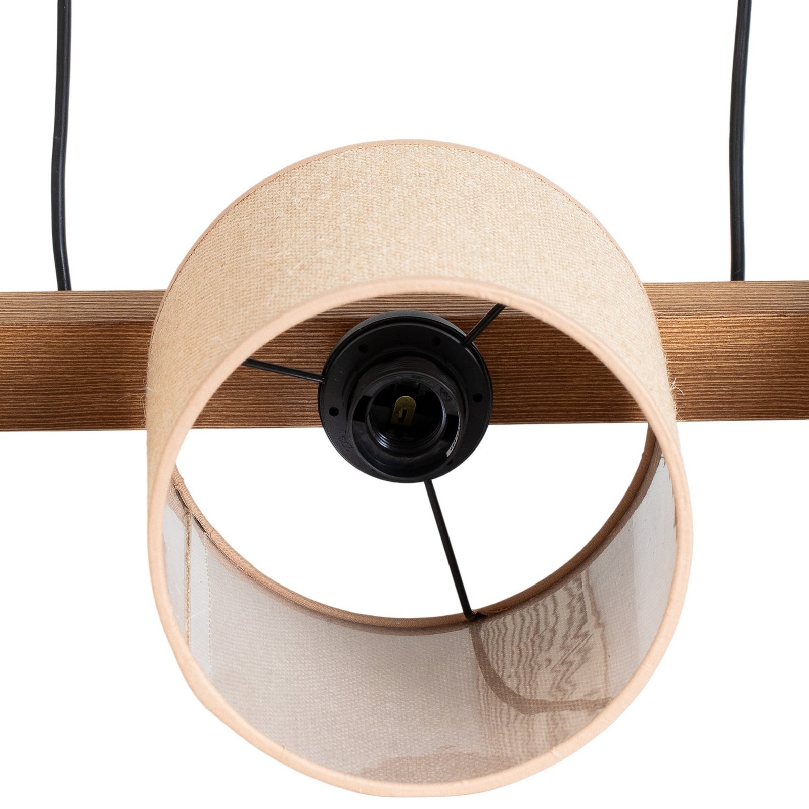 Pendellampe Forest, træ lys/sort, jute natur, 3 lyskilder.