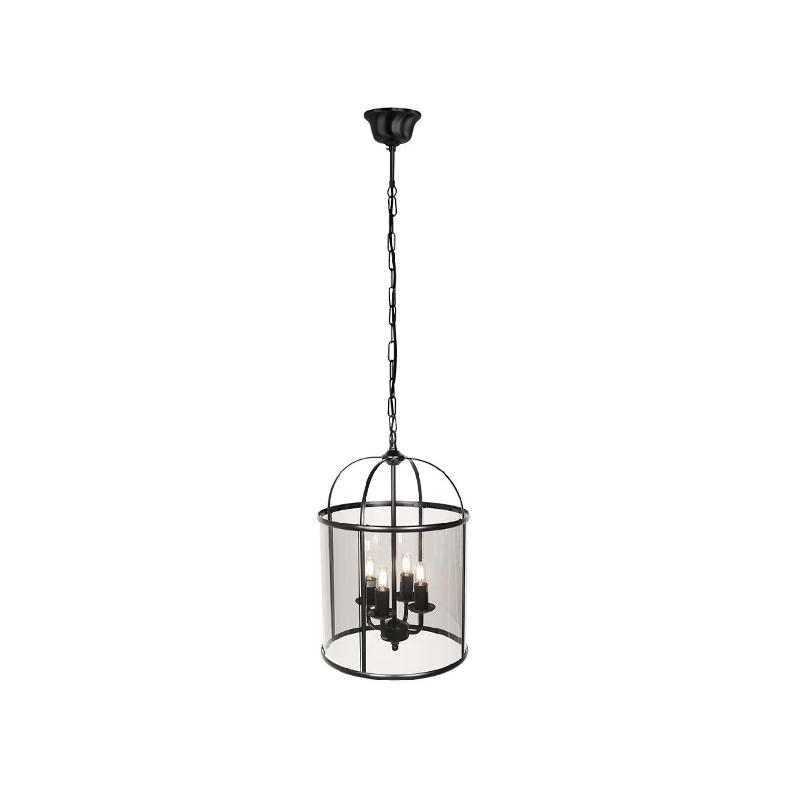Suspension Pimpernel, Ø 32 cm, noir, verre gris fumé