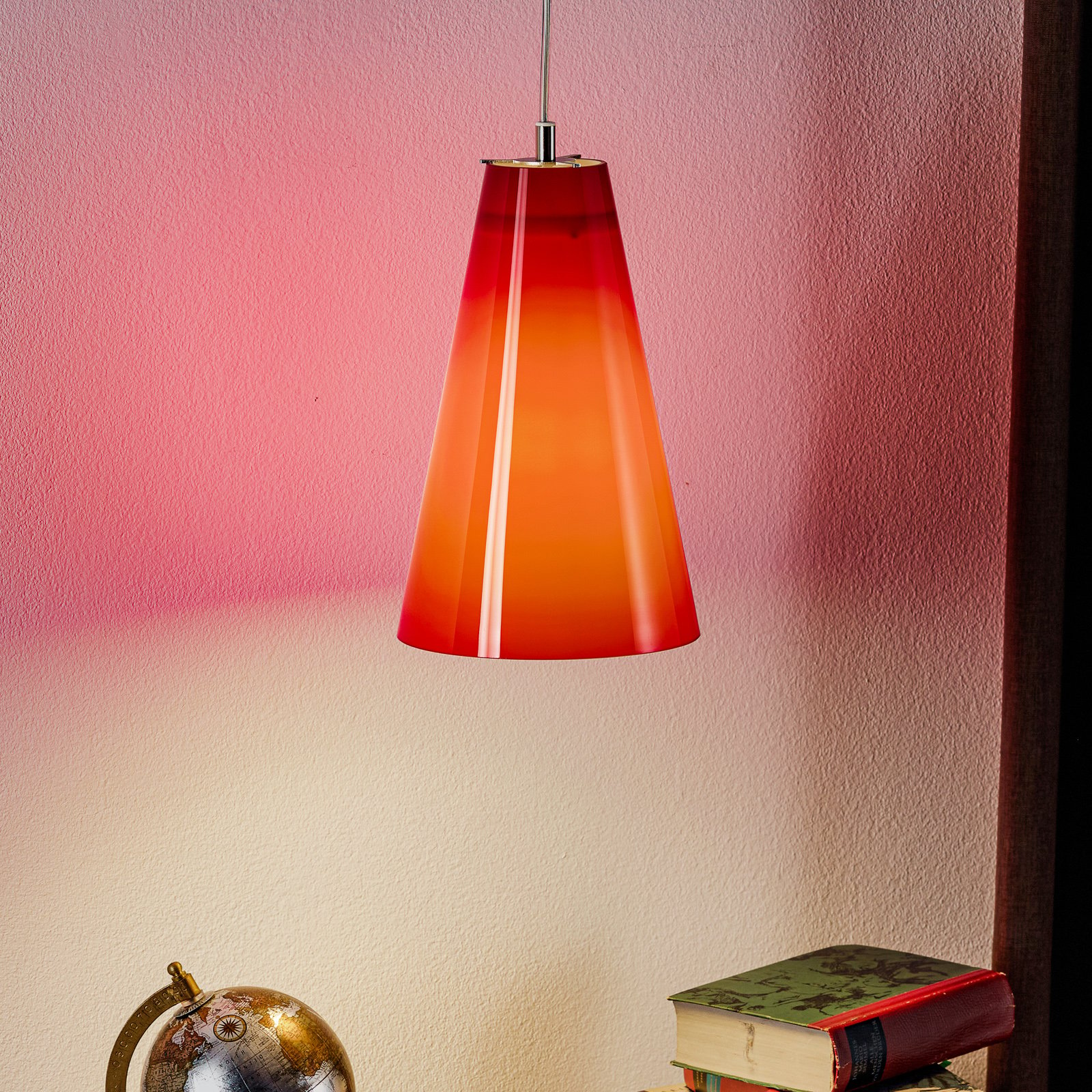Hanging light by Schnepel, red