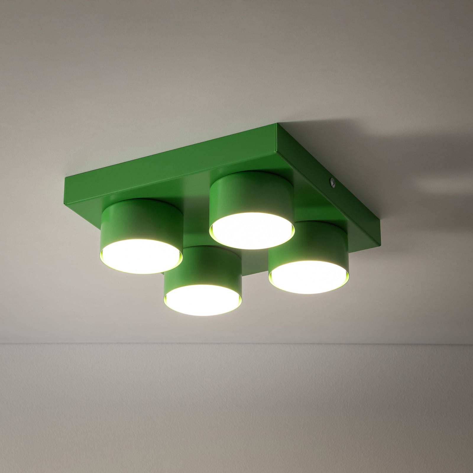 Plafonnier Brix, vert, 23 cm de long, à 4 lampes, GX53
