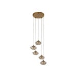 Piatra 5 Cluster Suspension Ambre/Laiton - Lindby
