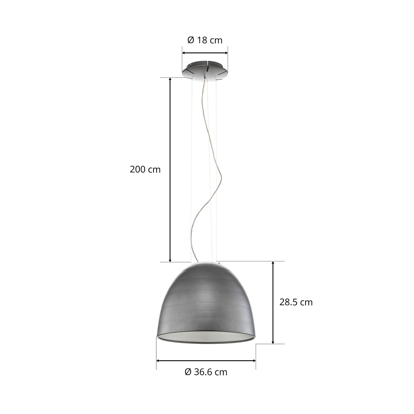 Artemide Nur Mini obesek, antracit